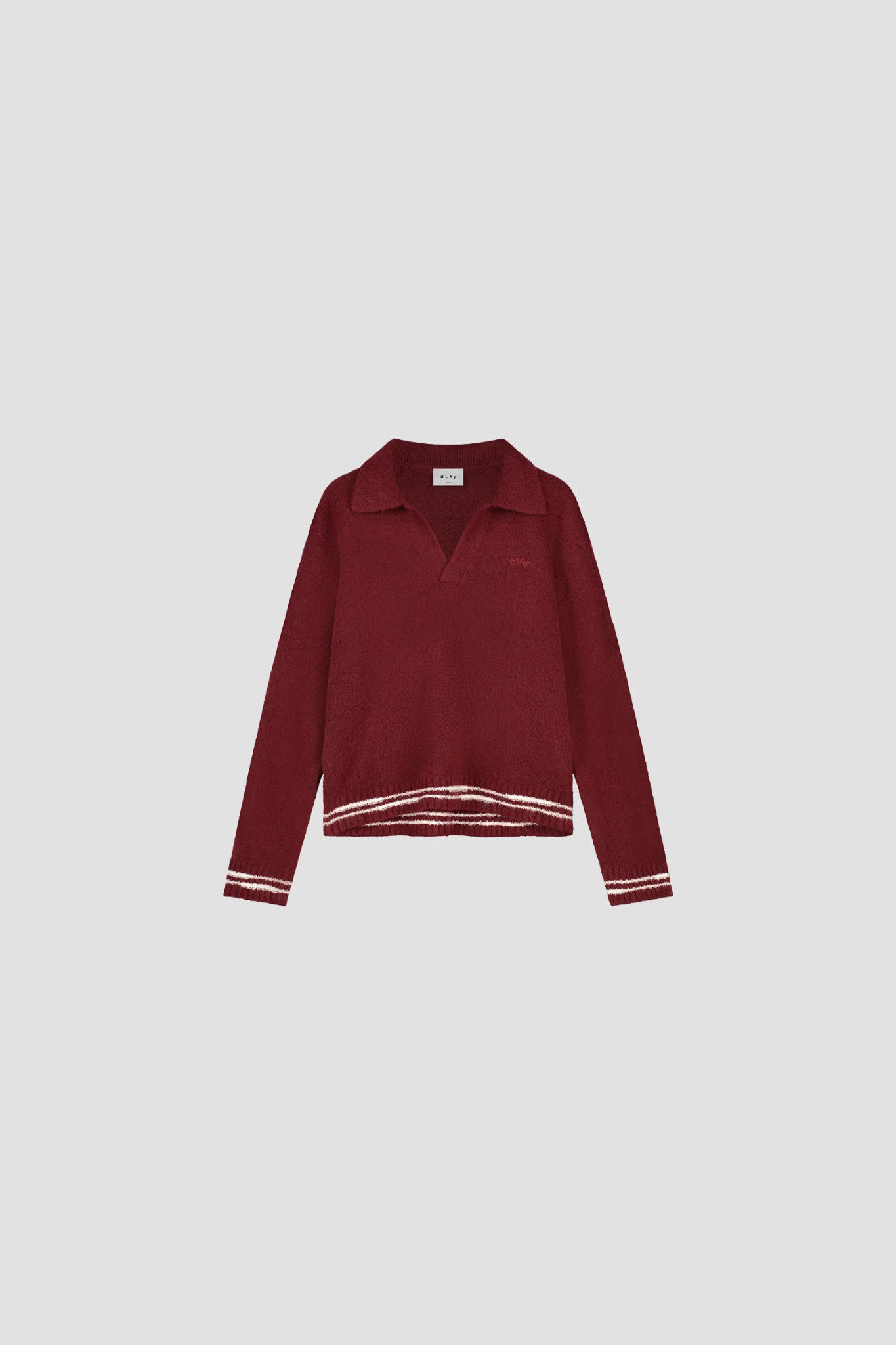 CREFTED DETAIL KNITTED POLO - RUM RAISIN