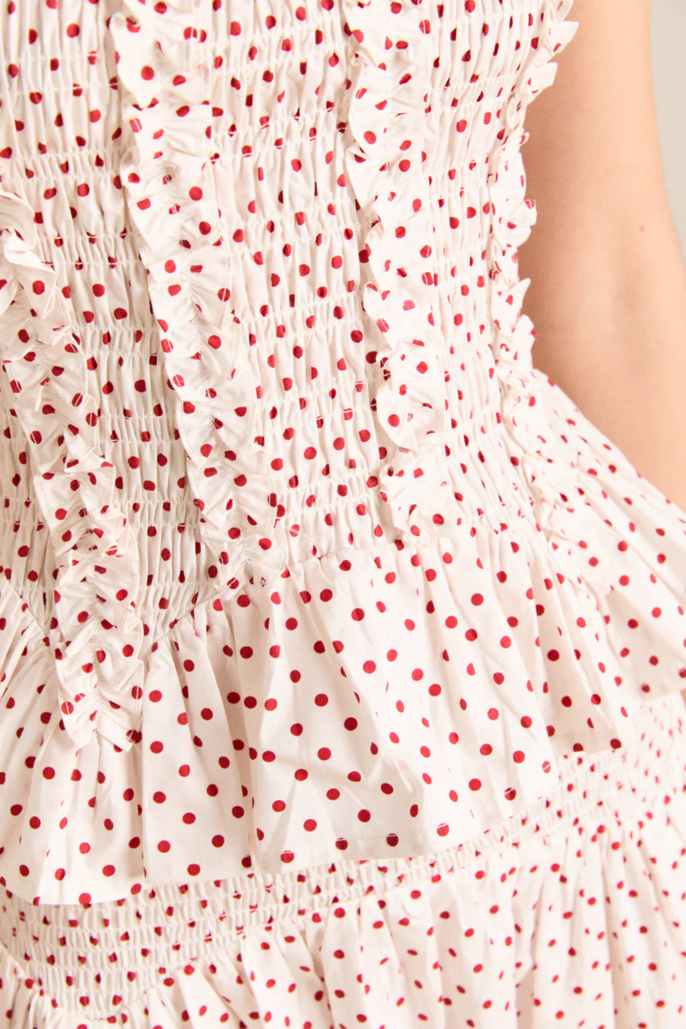 RAPHI CAMI - OFF WHITE AND RED SPOT