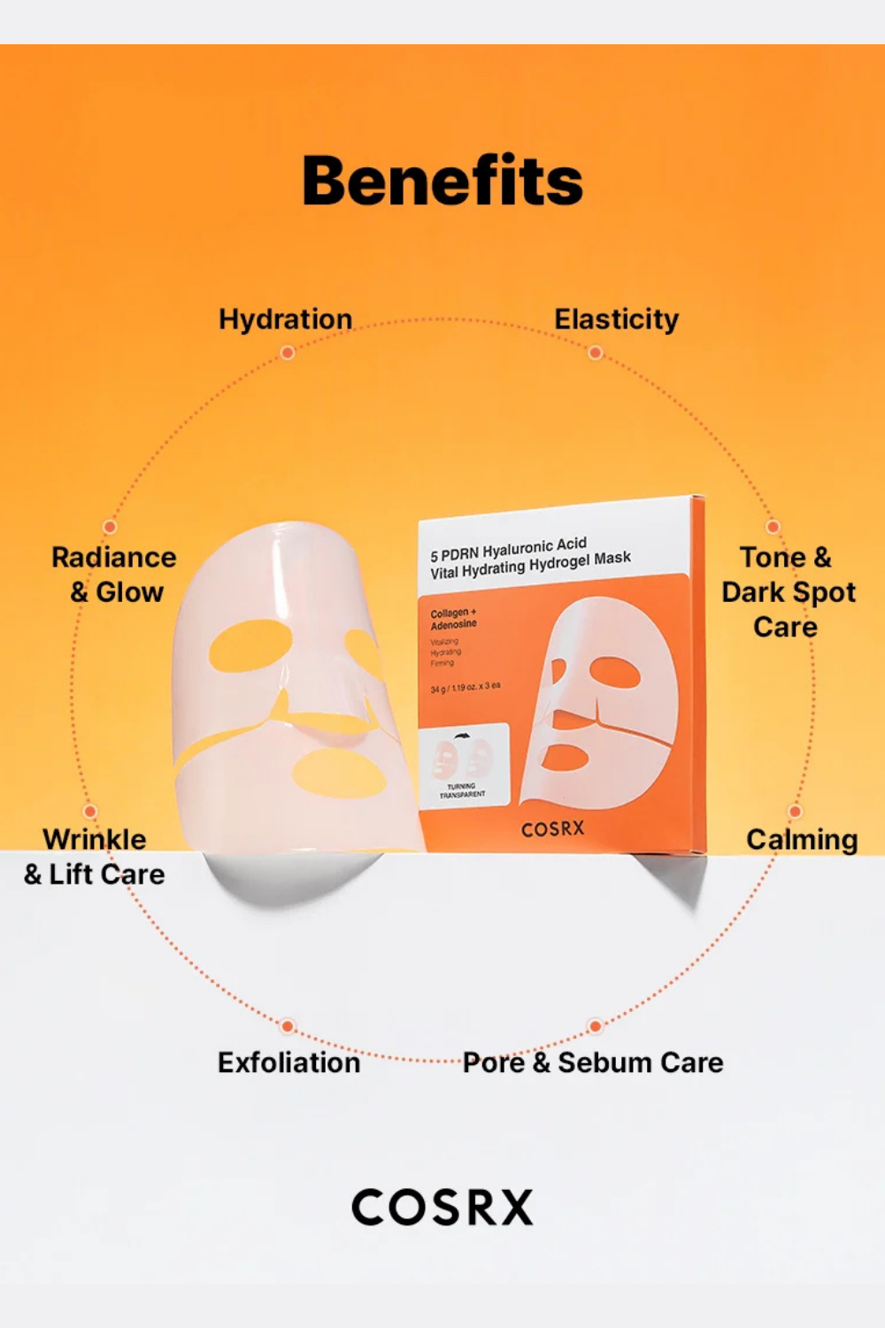 5 PDRN HYALURONIC ACID VITAL HYDRATING HYDROGEL MASK ( 1 PIECE )