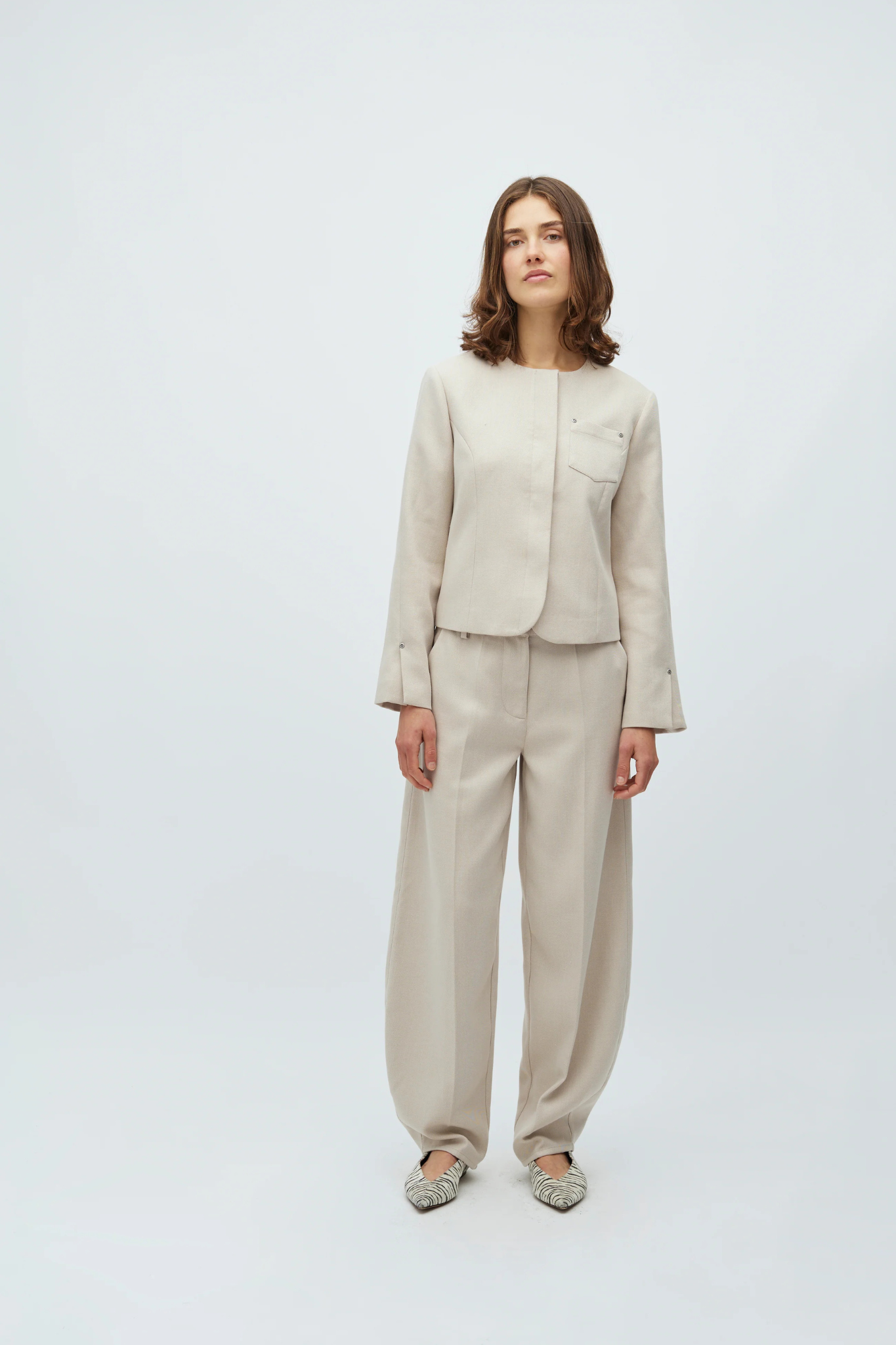 TORINA ELENORA BLAZER - SPRING BROWN MELANGE