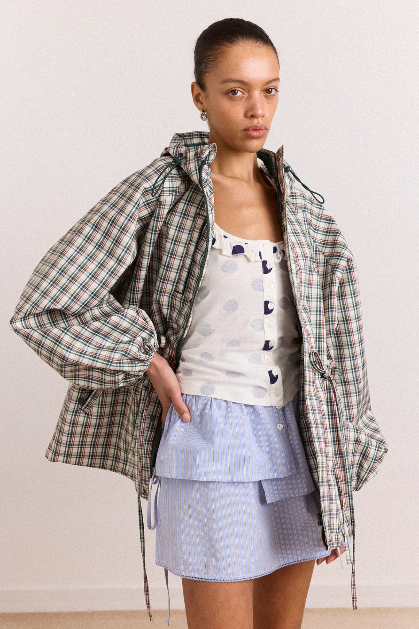 LIU RAINCOAT - ELDERBERRY CHECK