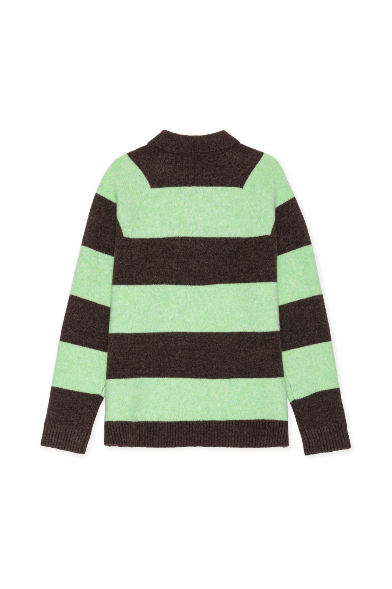 STRIPED MELANGE KNITTED POLO - MOUNTAIN GREY MELANGE
