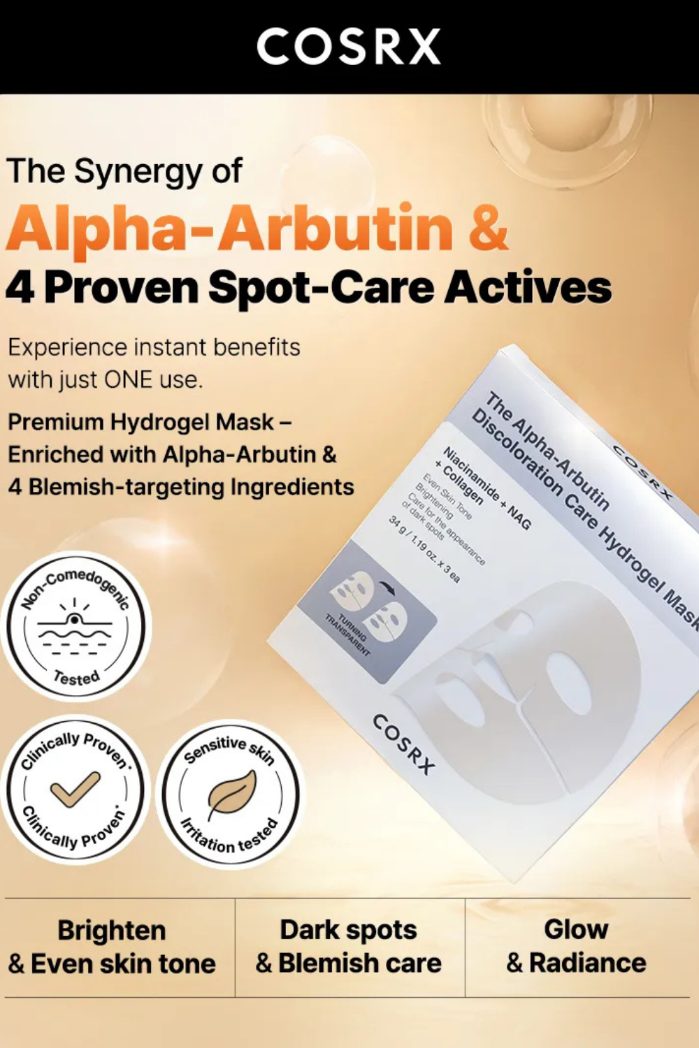 ARBUTIN DISCOLORATION HYDROGEL MASK ( 1 PIECE )