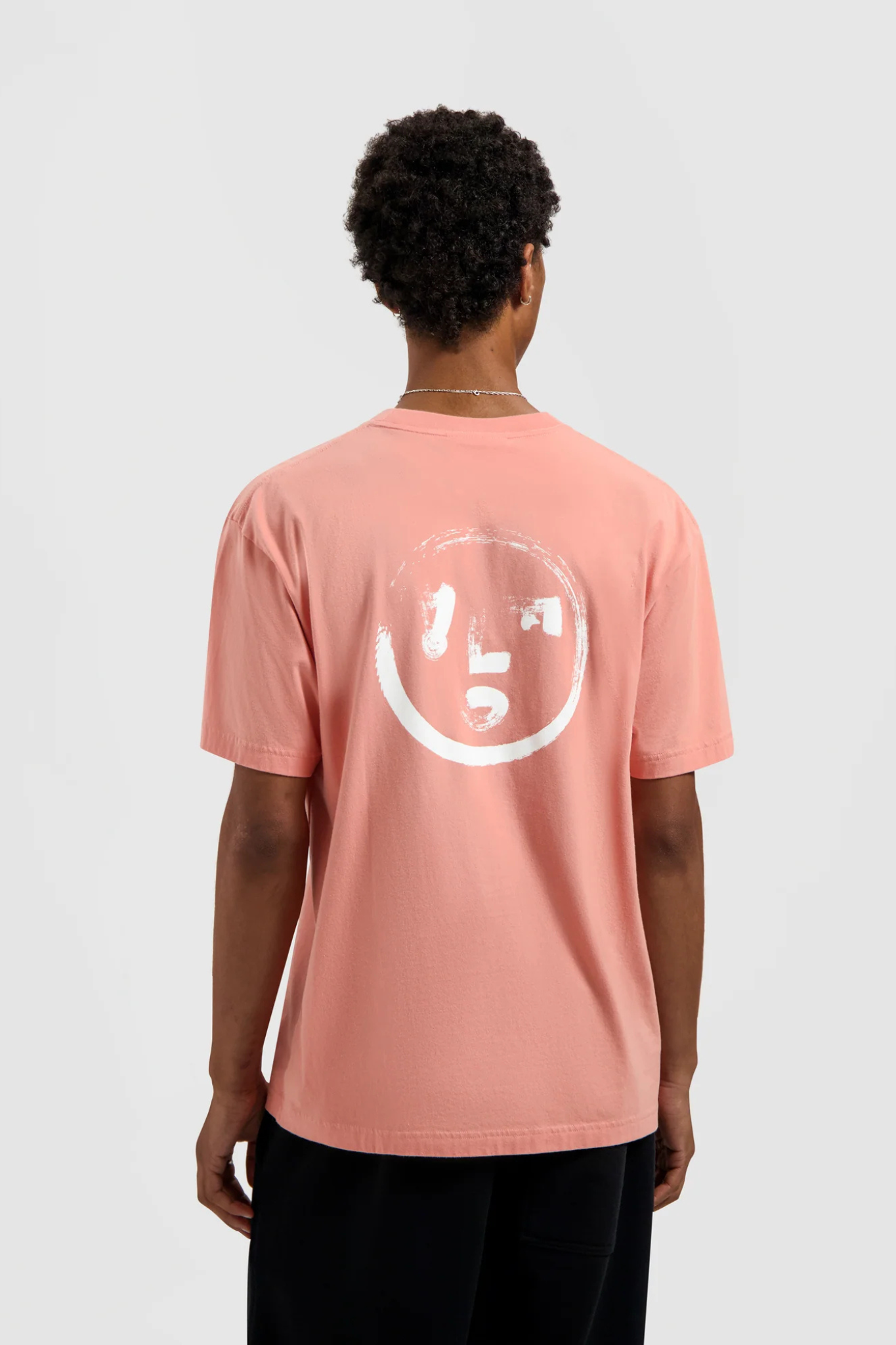 BRUSHSTROKE FACE T-SHIRT - BURNT CORAL