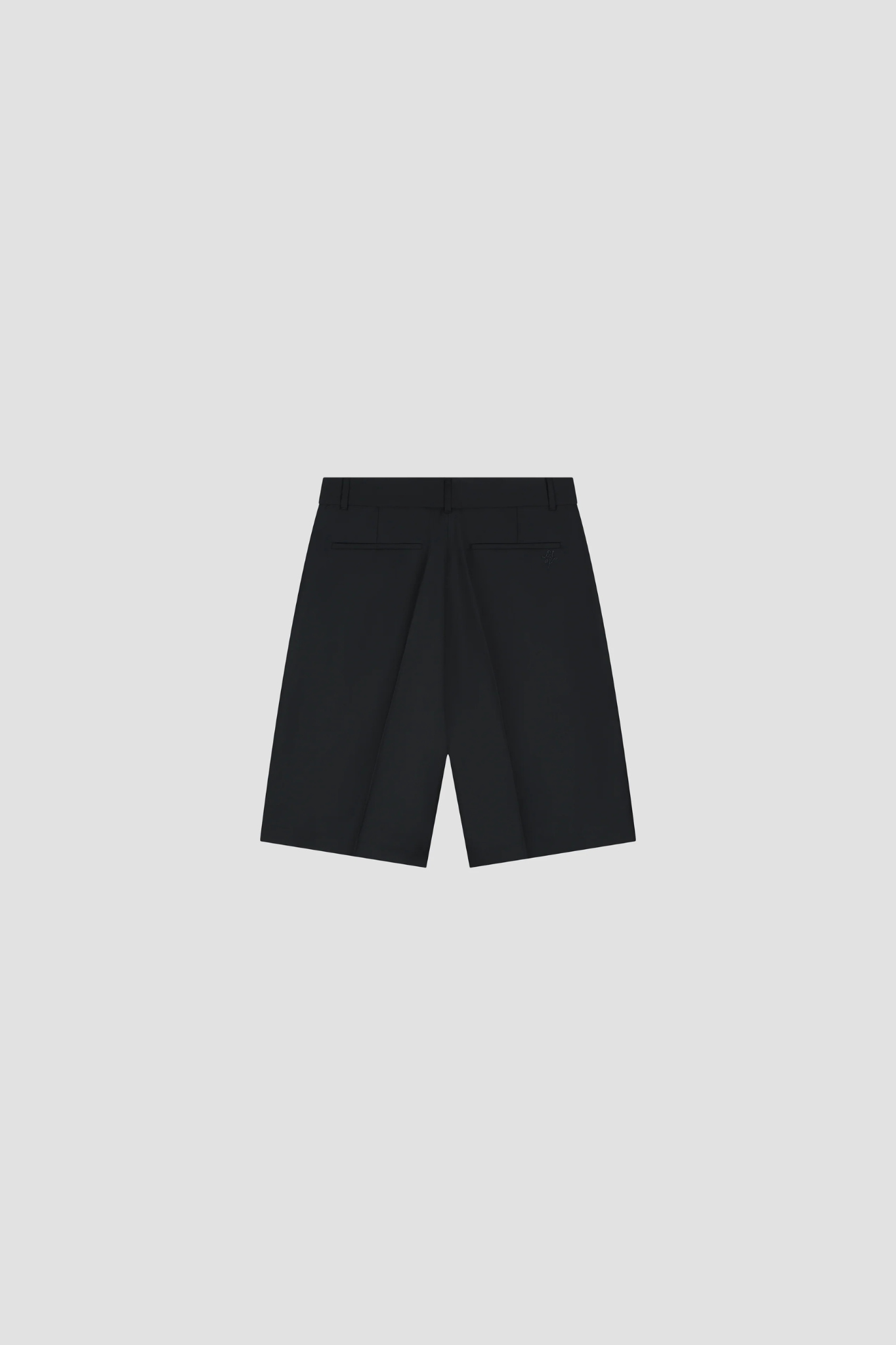 TROPICAL WOOL BLEND TAILORED SHORTS - BLACK
