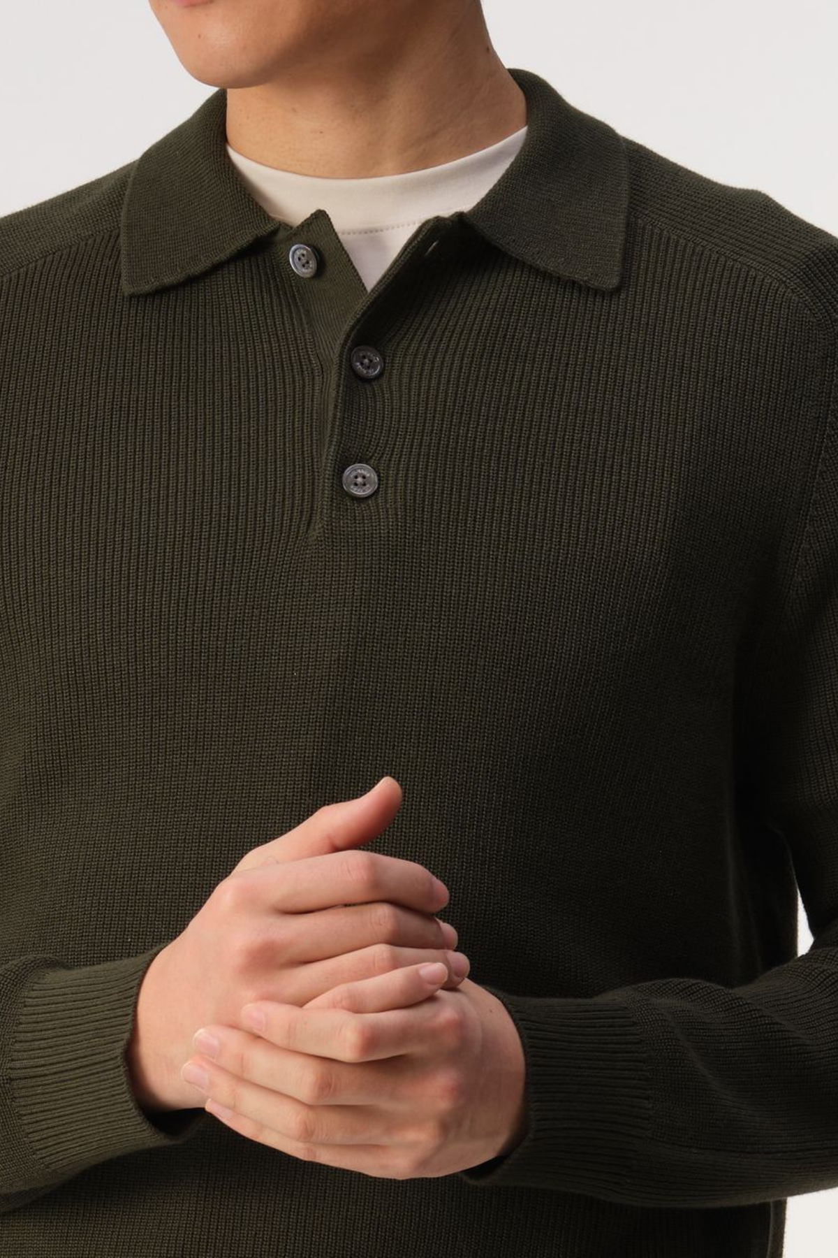 EWALD POLO LONG SLEEVE - DARK GREEN