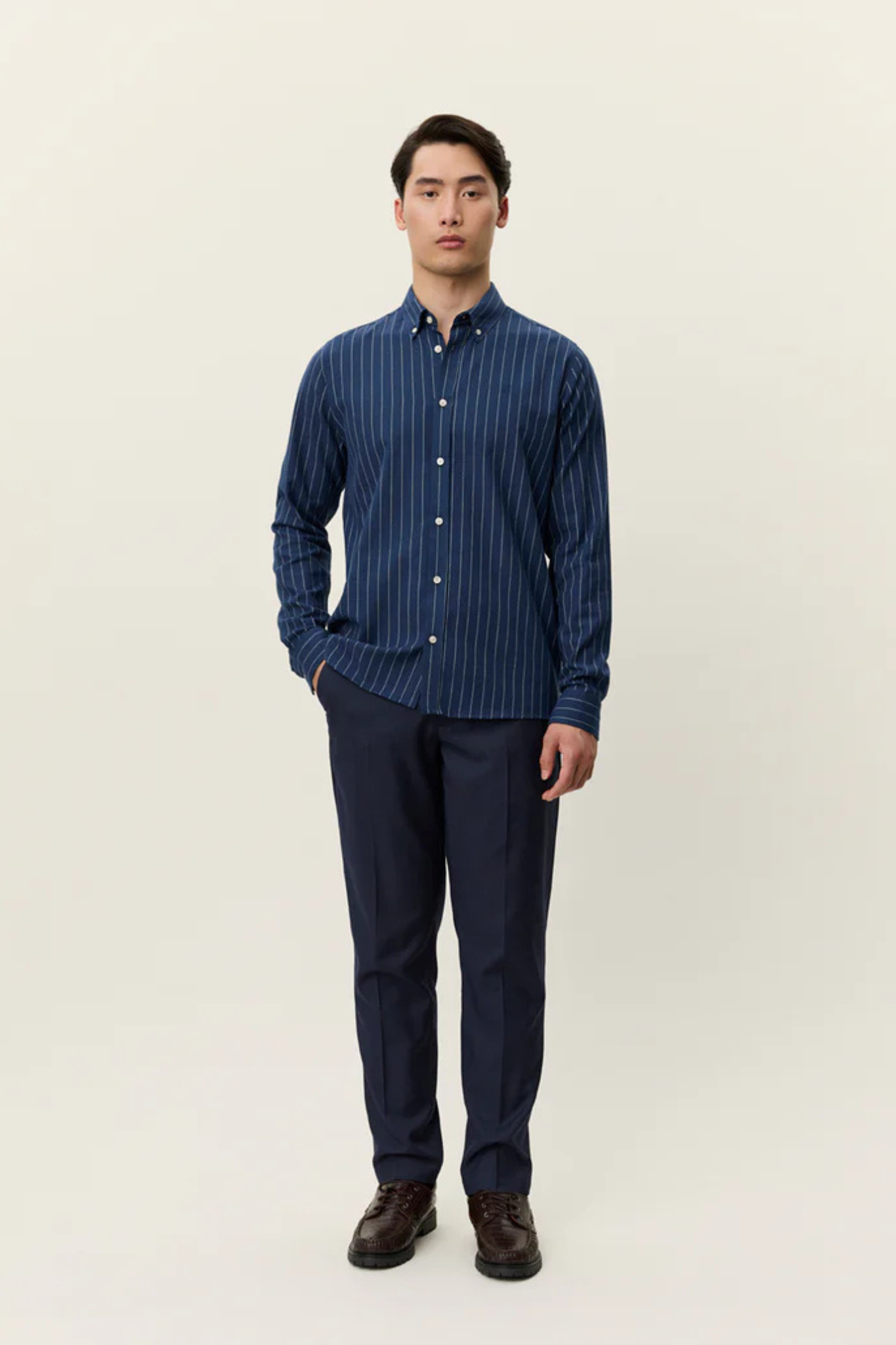 DESERT REG STRIPE SHIRT - DARK NAVY