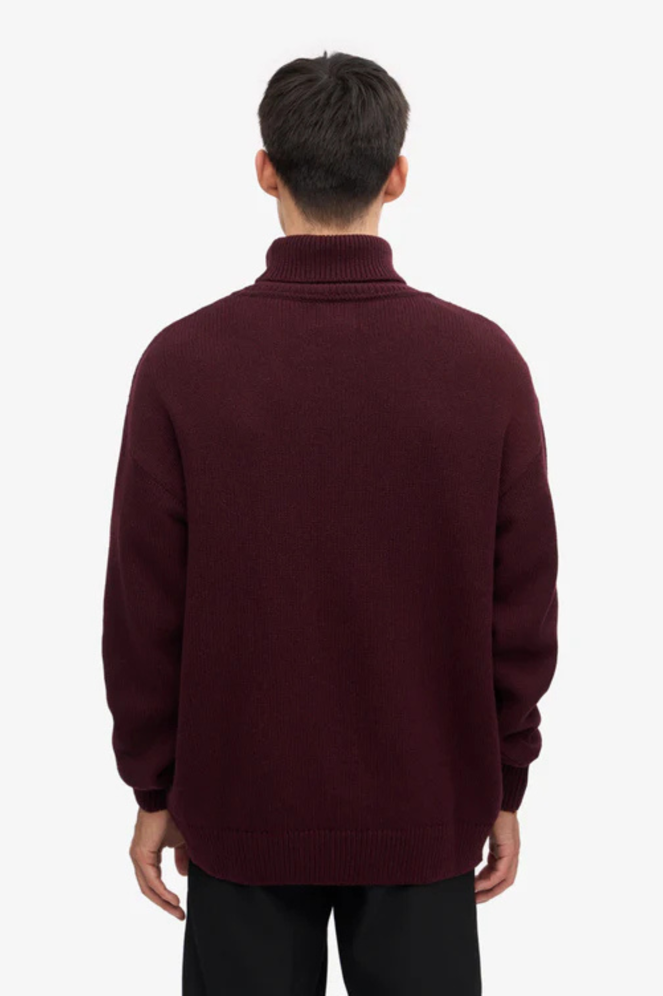 MERINO WOOL TURTLENECK - OXBLOOD RED