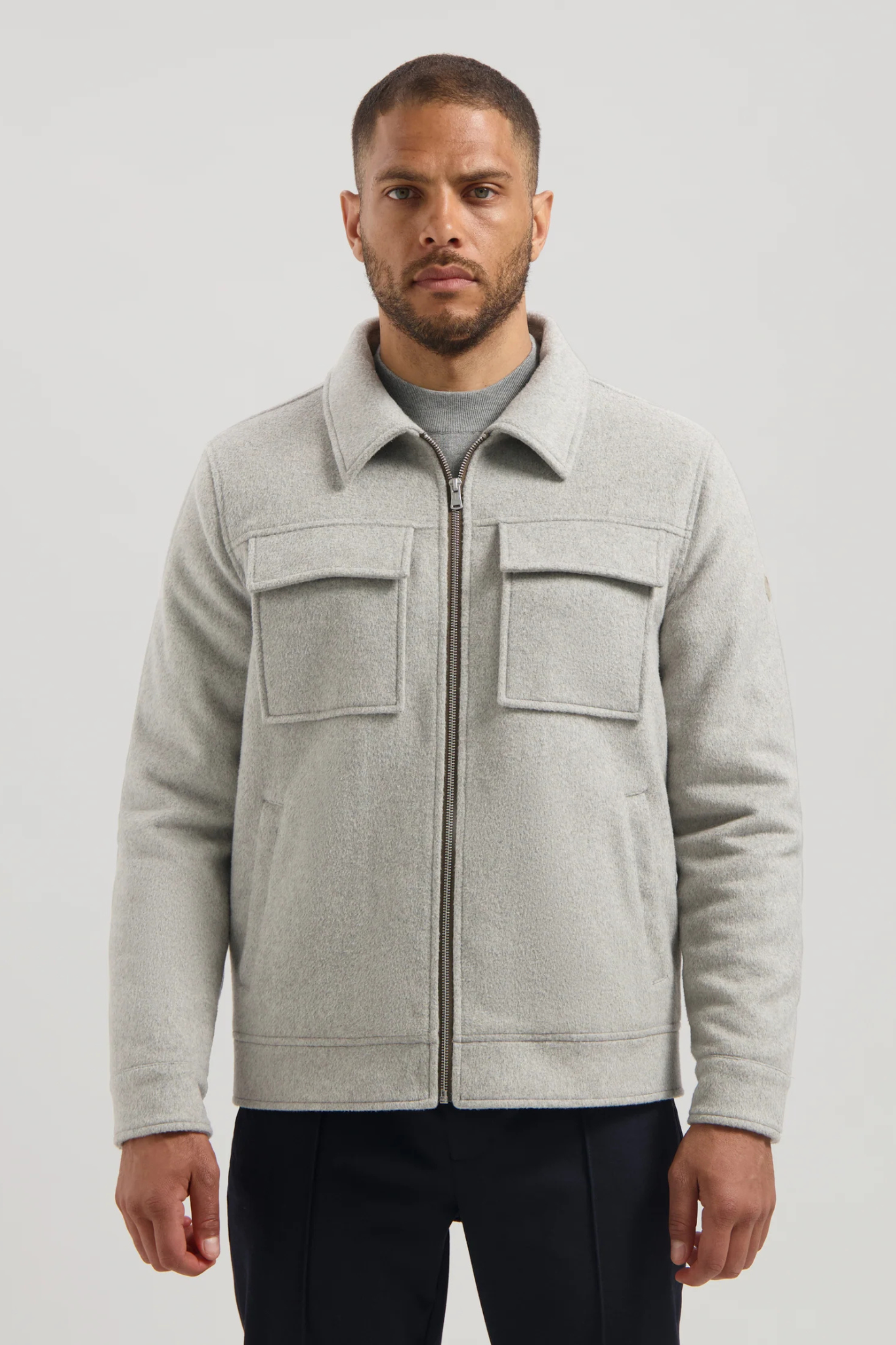 COLTON WOOL JACKET - GHOST GREY