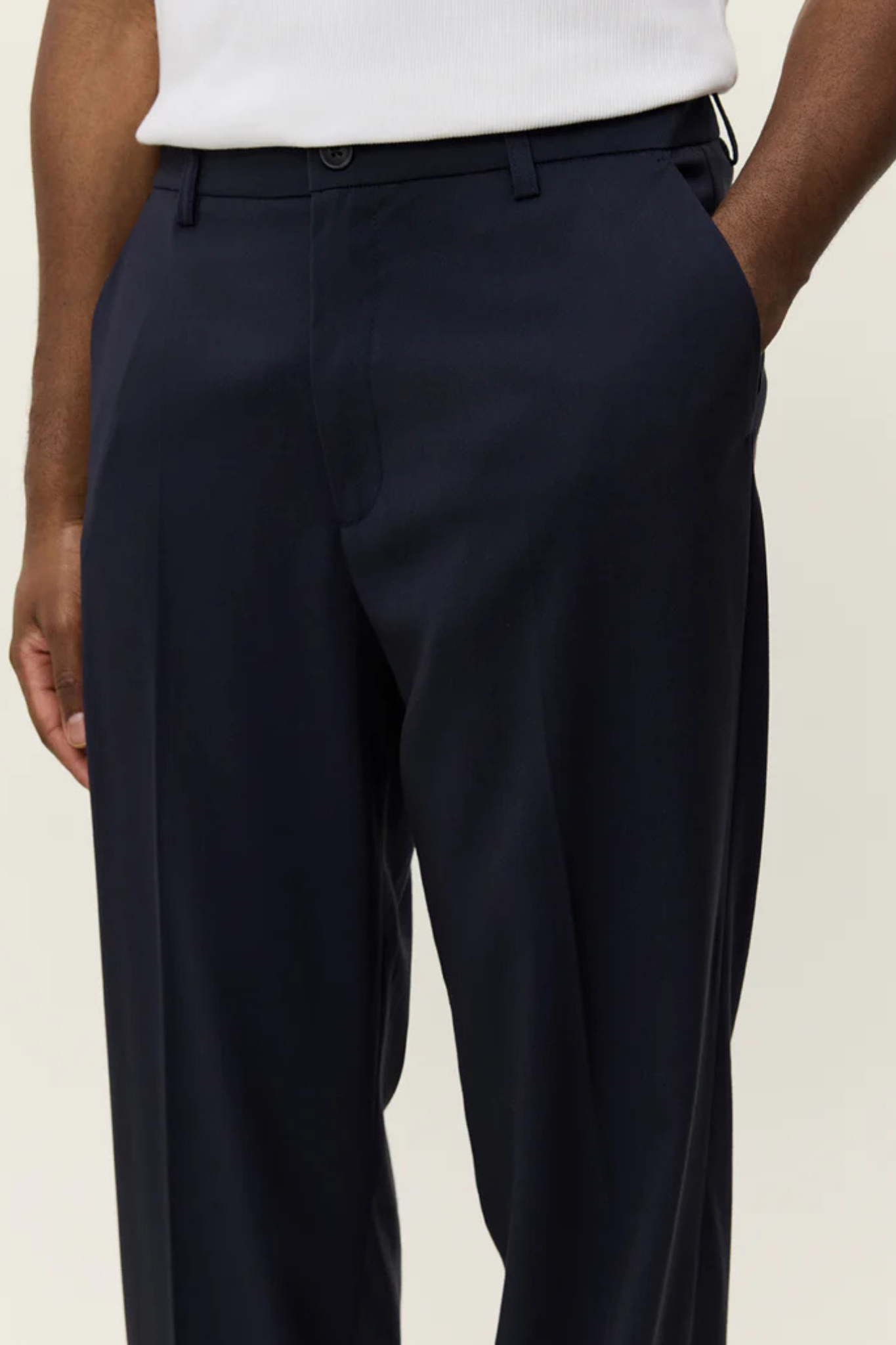 COMO TAPERED DRAWSTRING PANTS - DARK NAVY BLUE