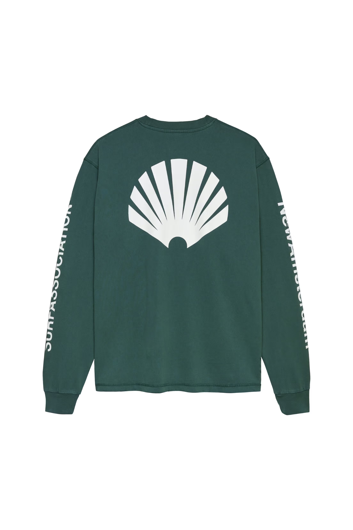 LOGO LONGSLEEVE T-SHIRT - BOTTLE GREEN/WHITE