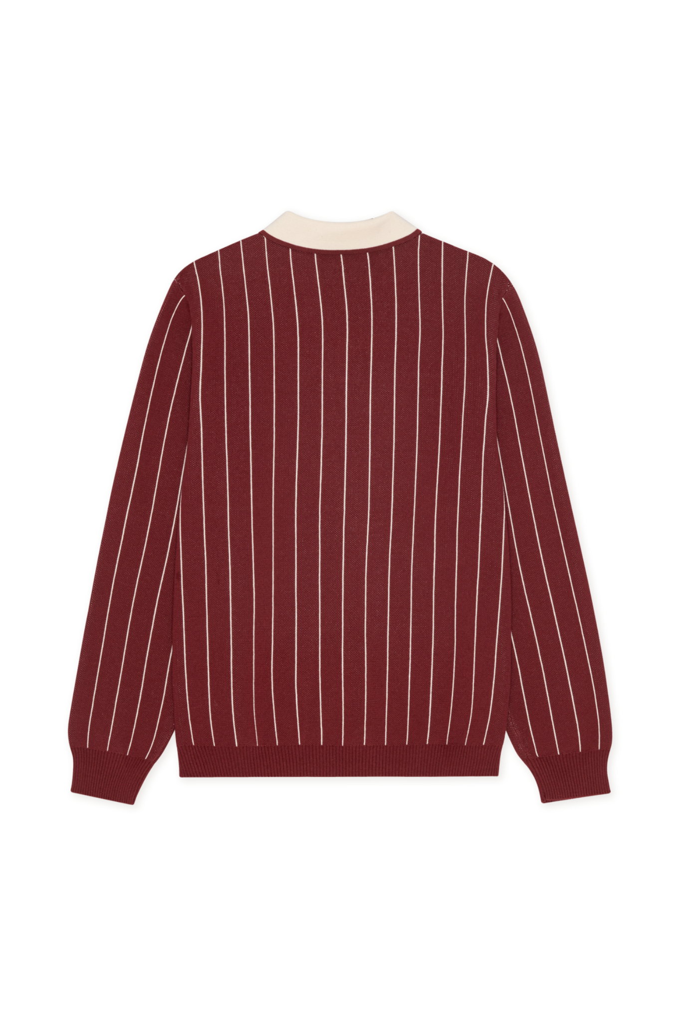 SIGNATURE KNITTED LS POLO - CHOCOLATE TRUFFLE RED