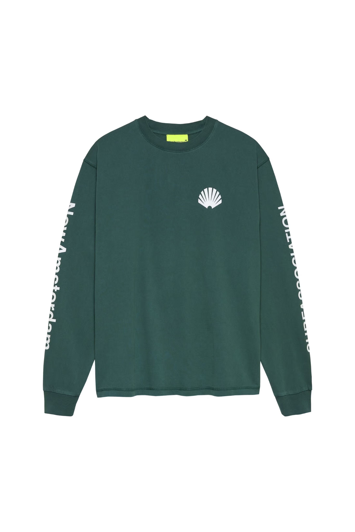LOGO LONGSLEEVE T-SHIRT - BOTTLE GREEN/WHITE