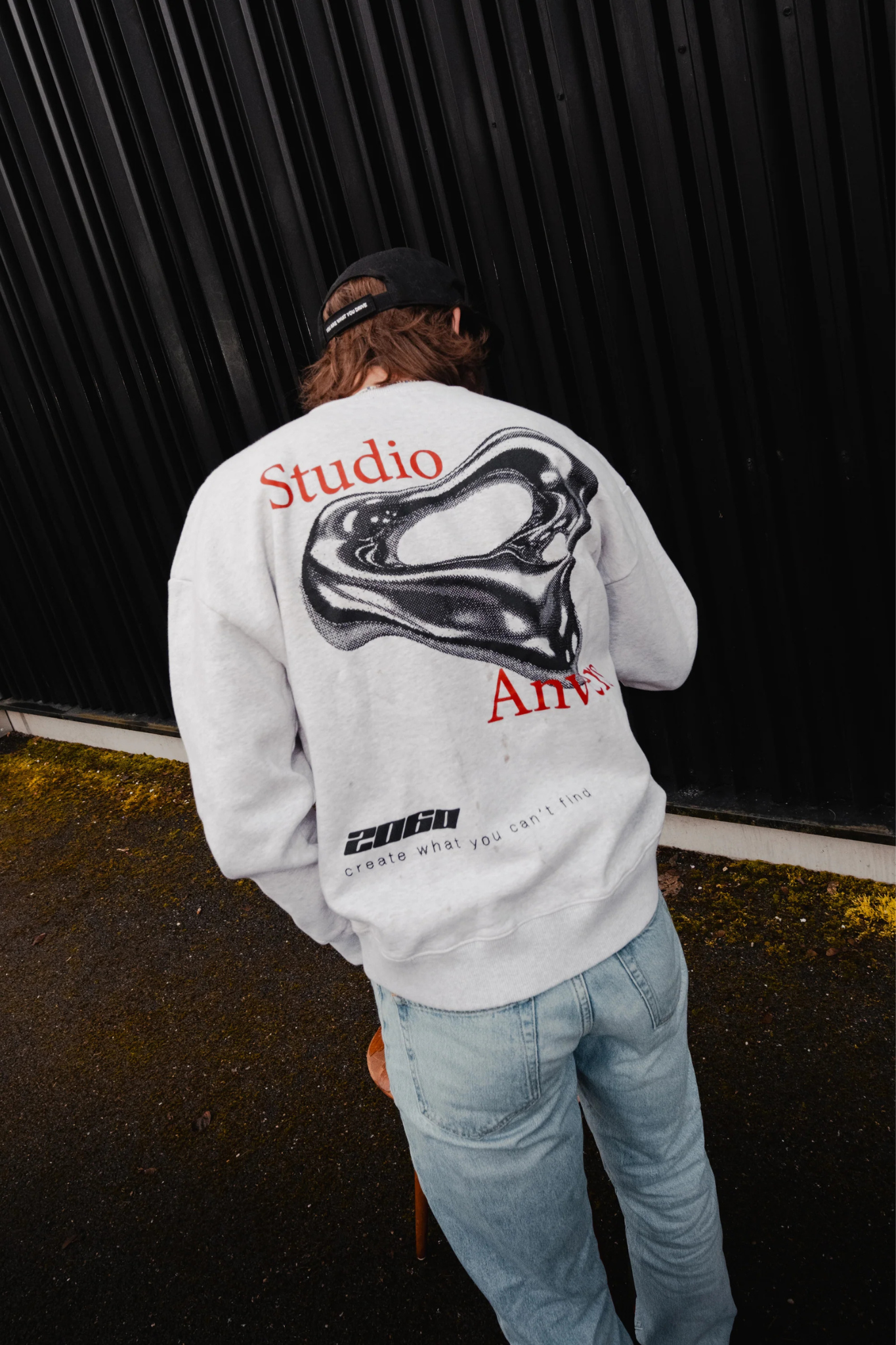 CHROME WAVES CREWNECK - GREY MOUSE