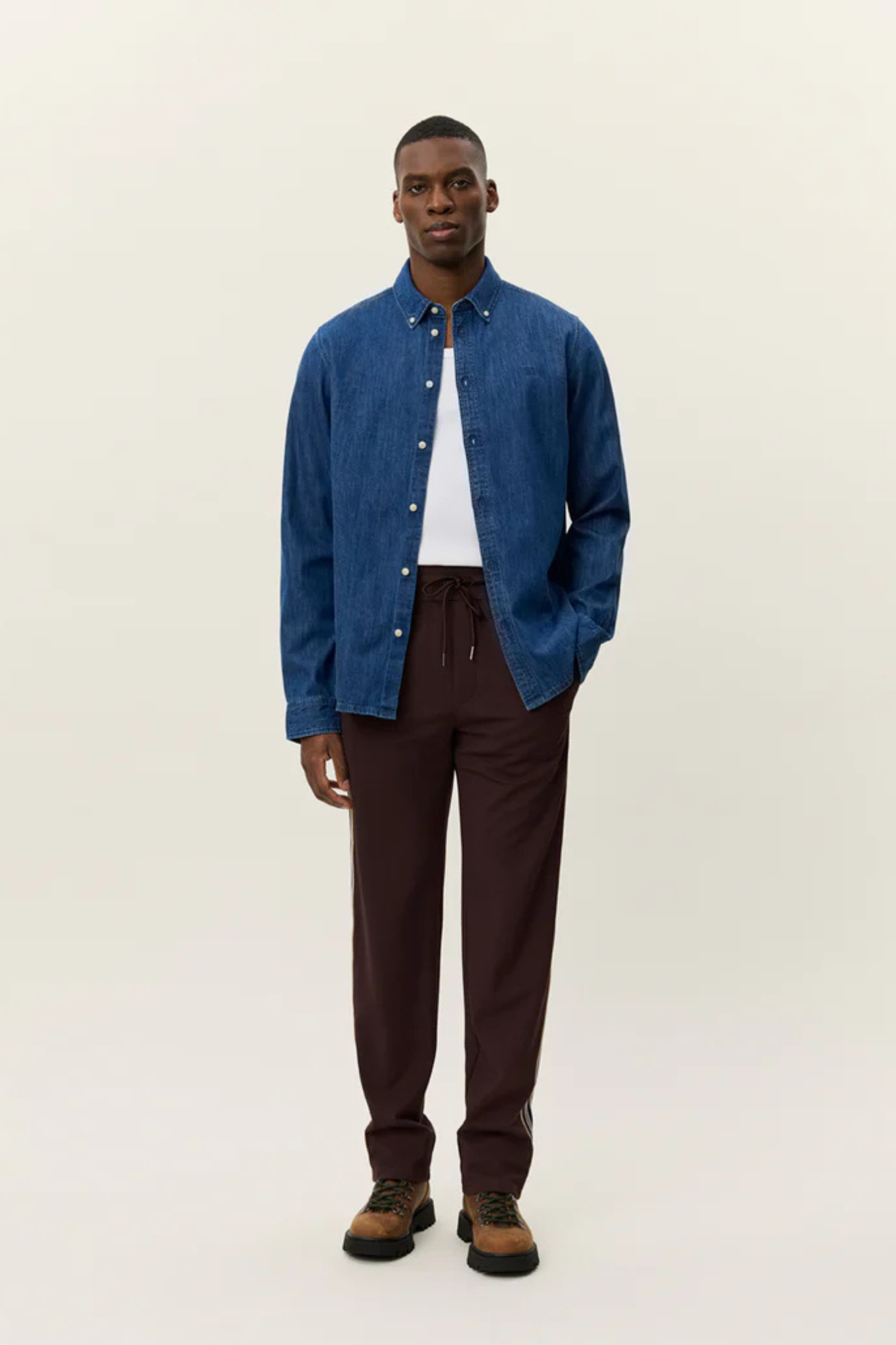 KONRAD DENIM SHIRT - MEDIUM INDIGO WASH