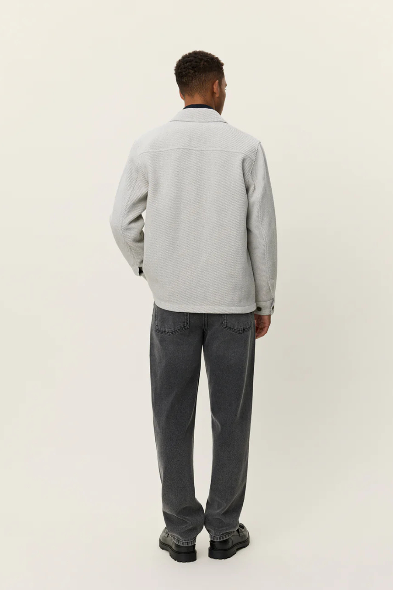 HAMILTON TWILL WOOL OVERSHIRT - SNOW MELANGE