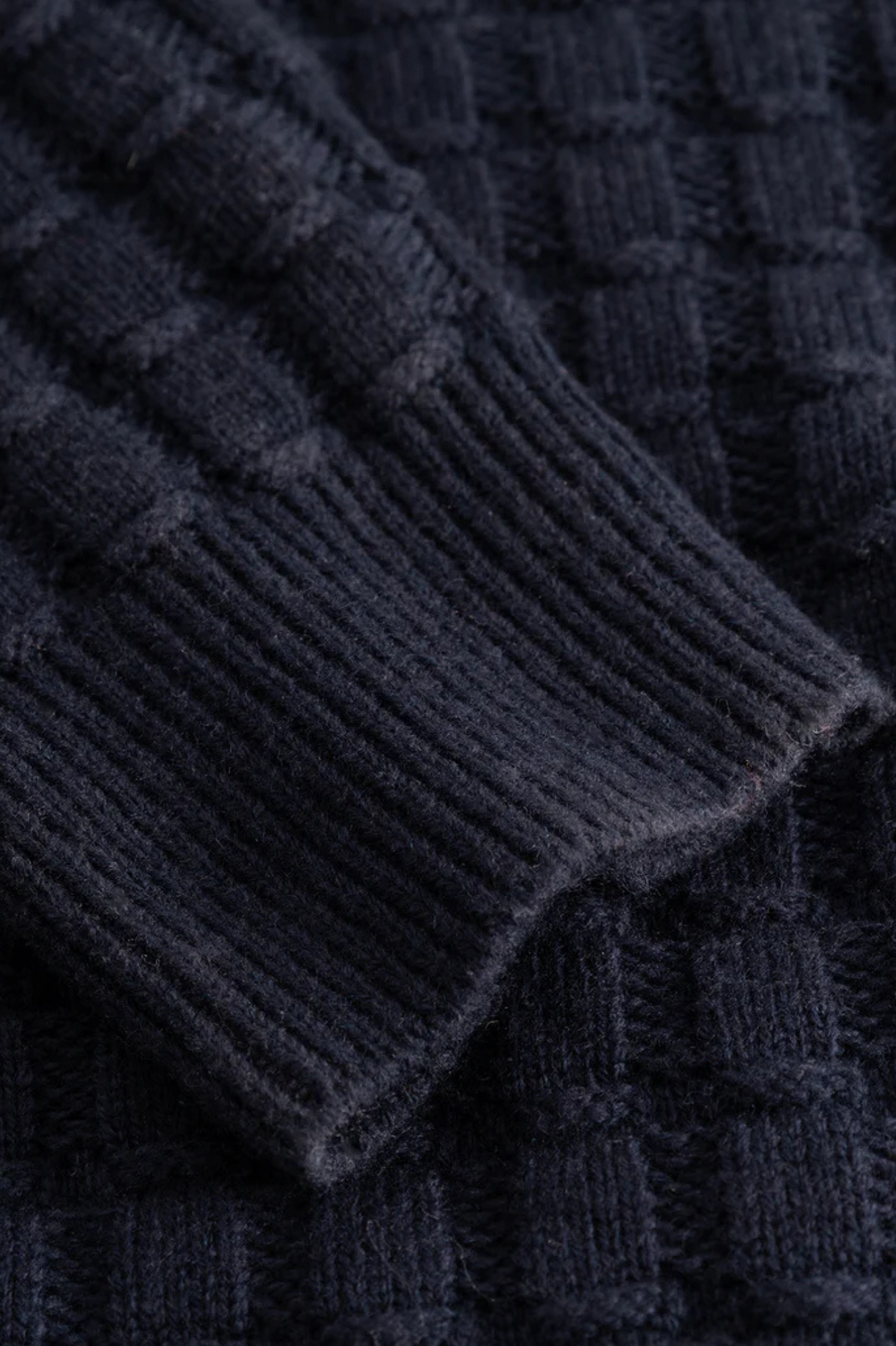 GUSTAV SQUARED STRUCTURE POLO KNIT - DARK NAVY