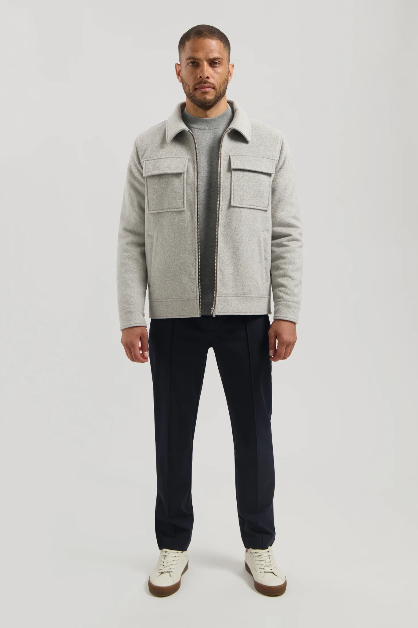 COLTON WOOL JACKET - GHOST GREY