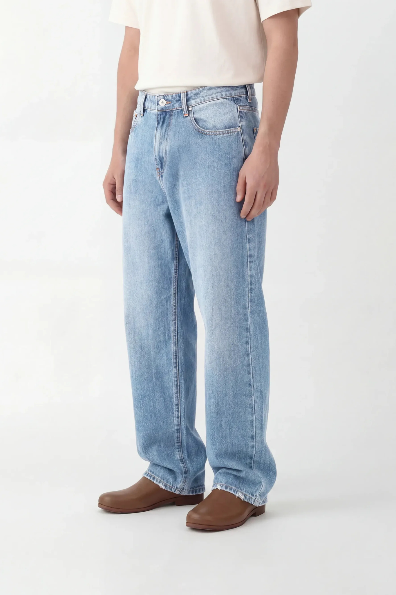 DENIM TROUSERS - WASHED INDIGO
