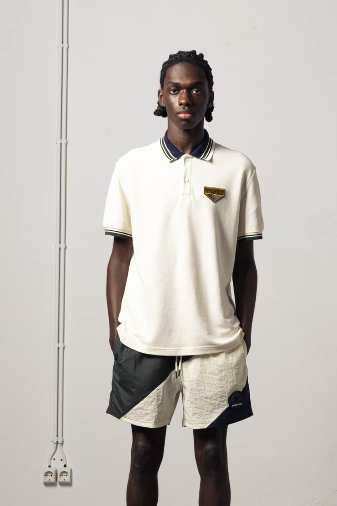 BOAT MASTER PREMIUM POLO SHIRT - ECRU/NAVY