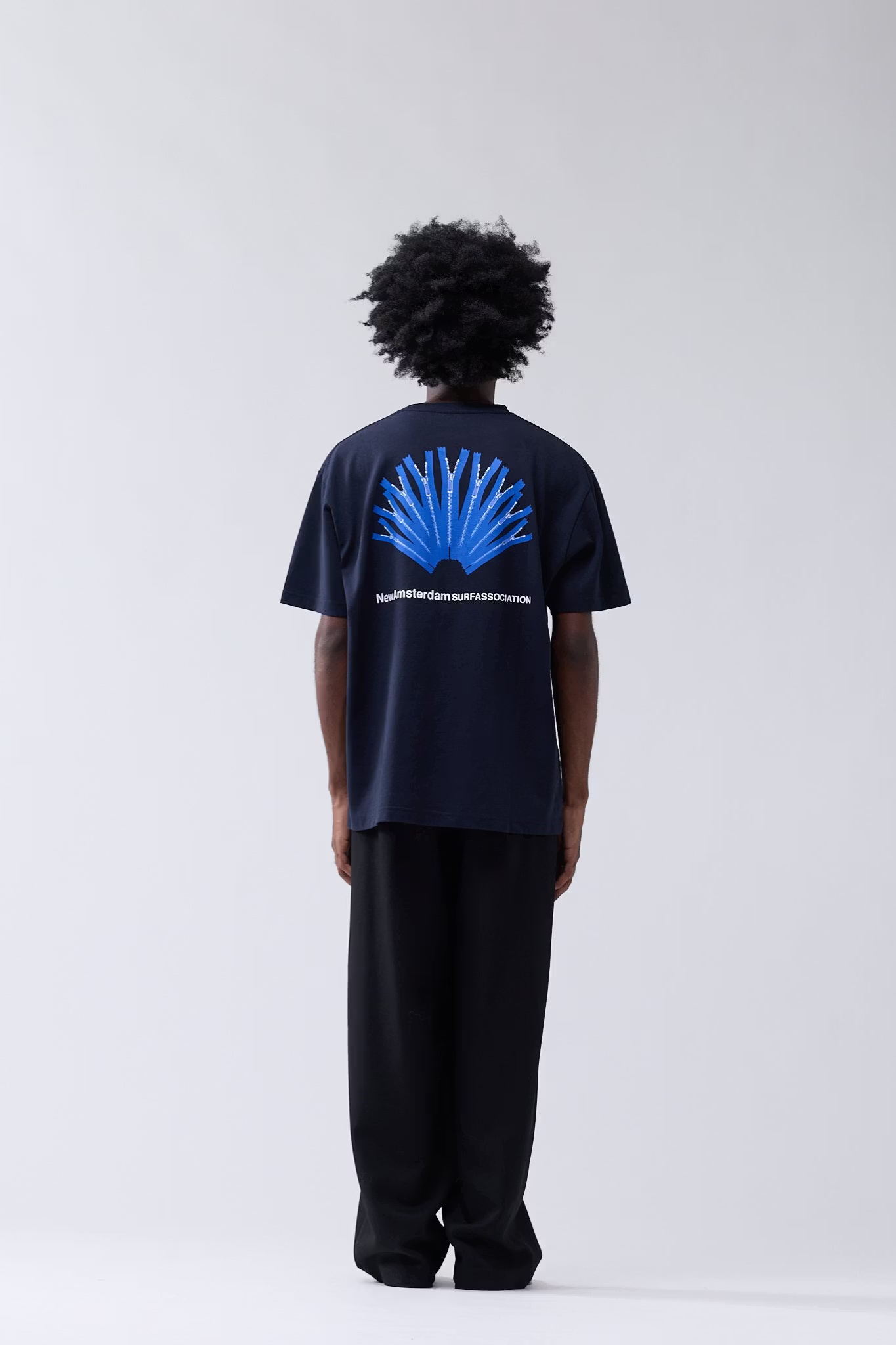 BACK ZIP T-SHIRT - NAVY