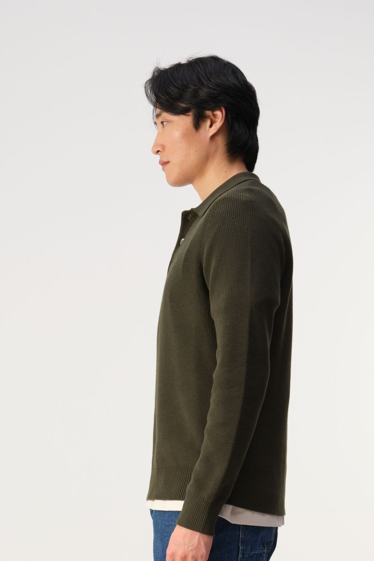 EWALD POLO LONG SLEEVE - DARK GREEN