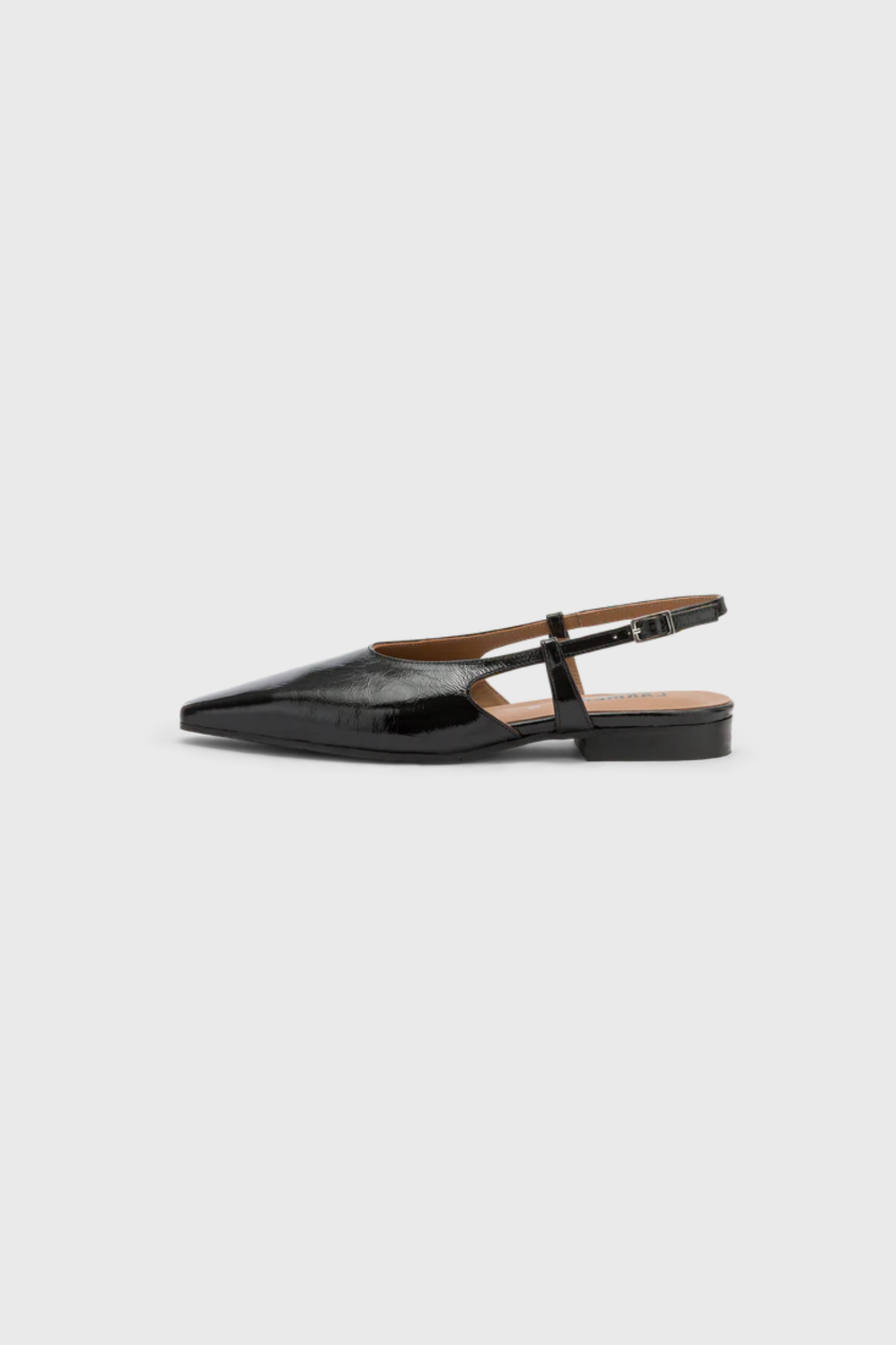 Carmens jane plain flat shoes in nero black. Side view