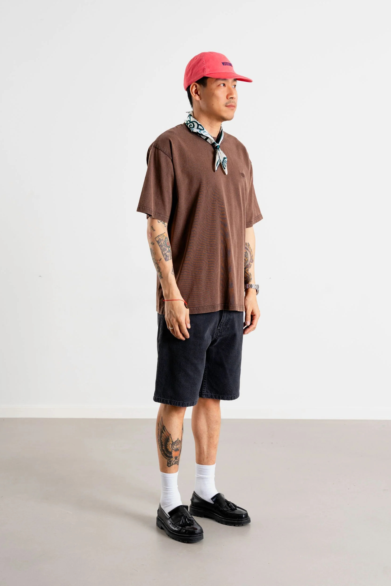 BAINE WASHED T-SHIRT - BROWN