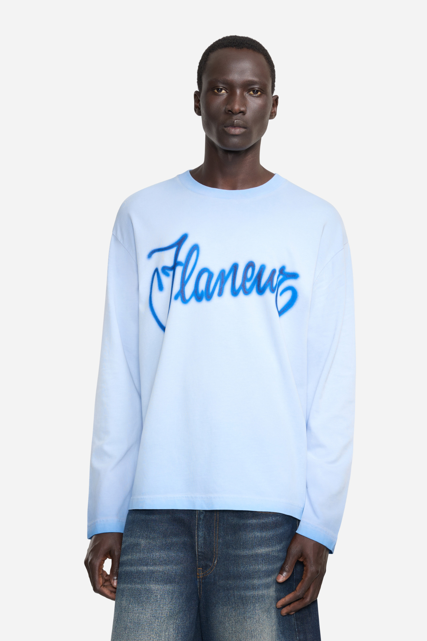 AIRBRUSH SUMMER LONG SLEEVE - WASHED BLUE