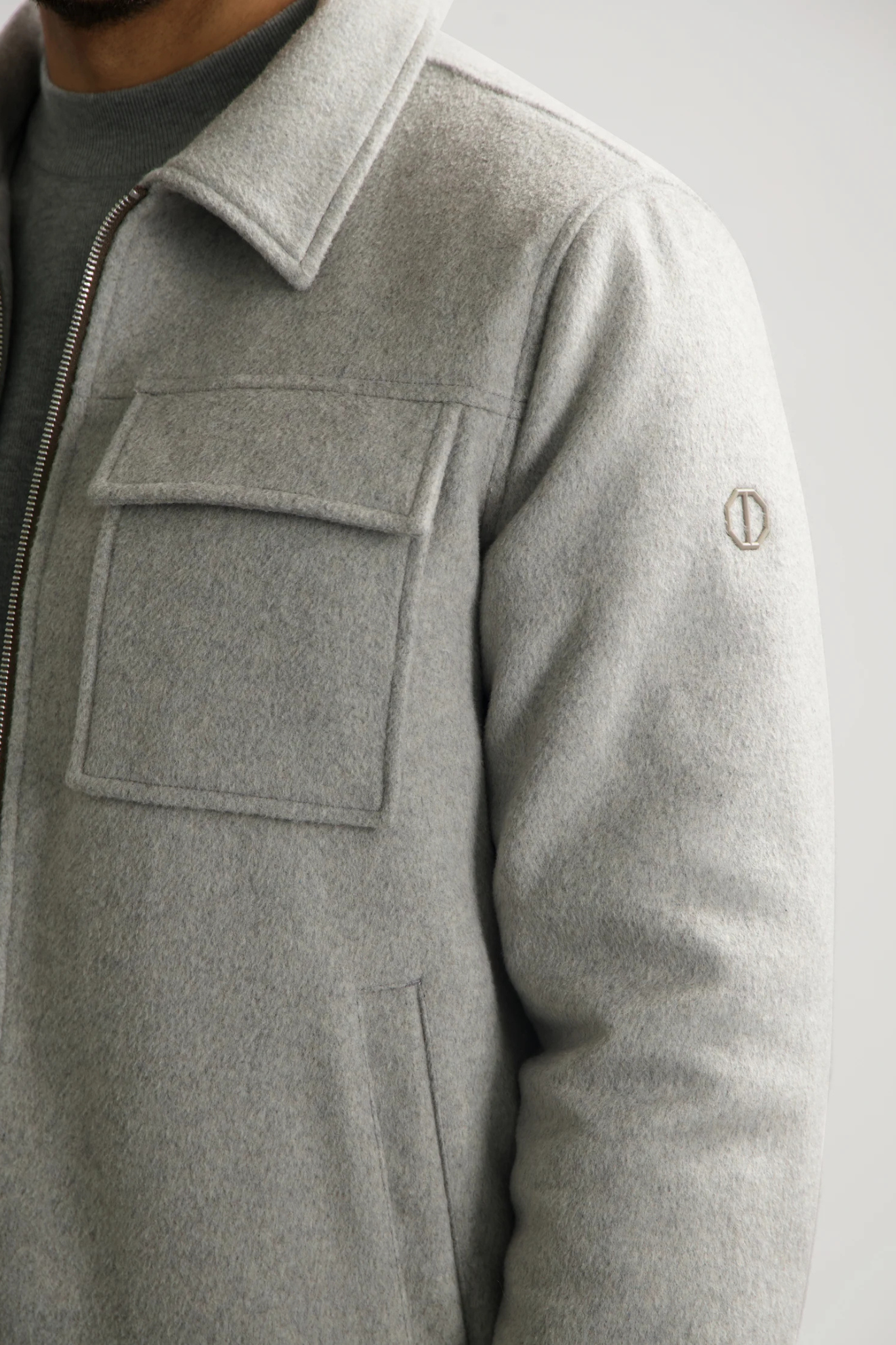 COLTON WOOL JACKET - GHOST GREY