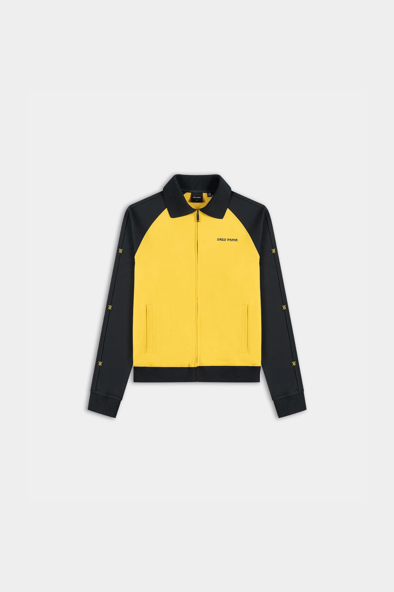 DIAS STACKED COLOUR BLOCKING TRACK JACKET - GREY/YELLOW