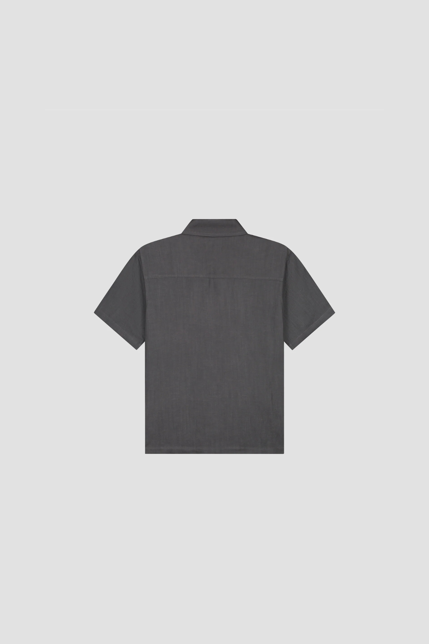 LINEN BLEND SS SHIRT - CHARCOAL