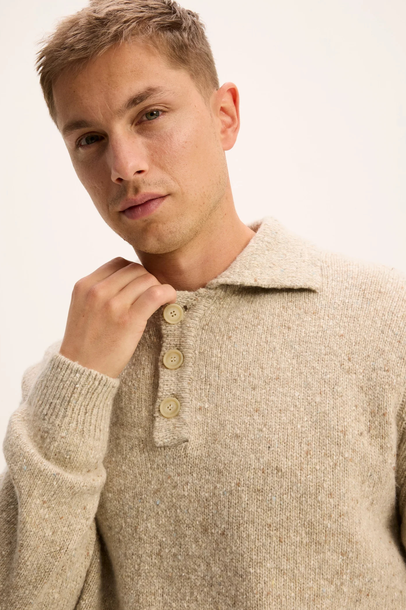 POLO KNIT - BEIGE MELANGE