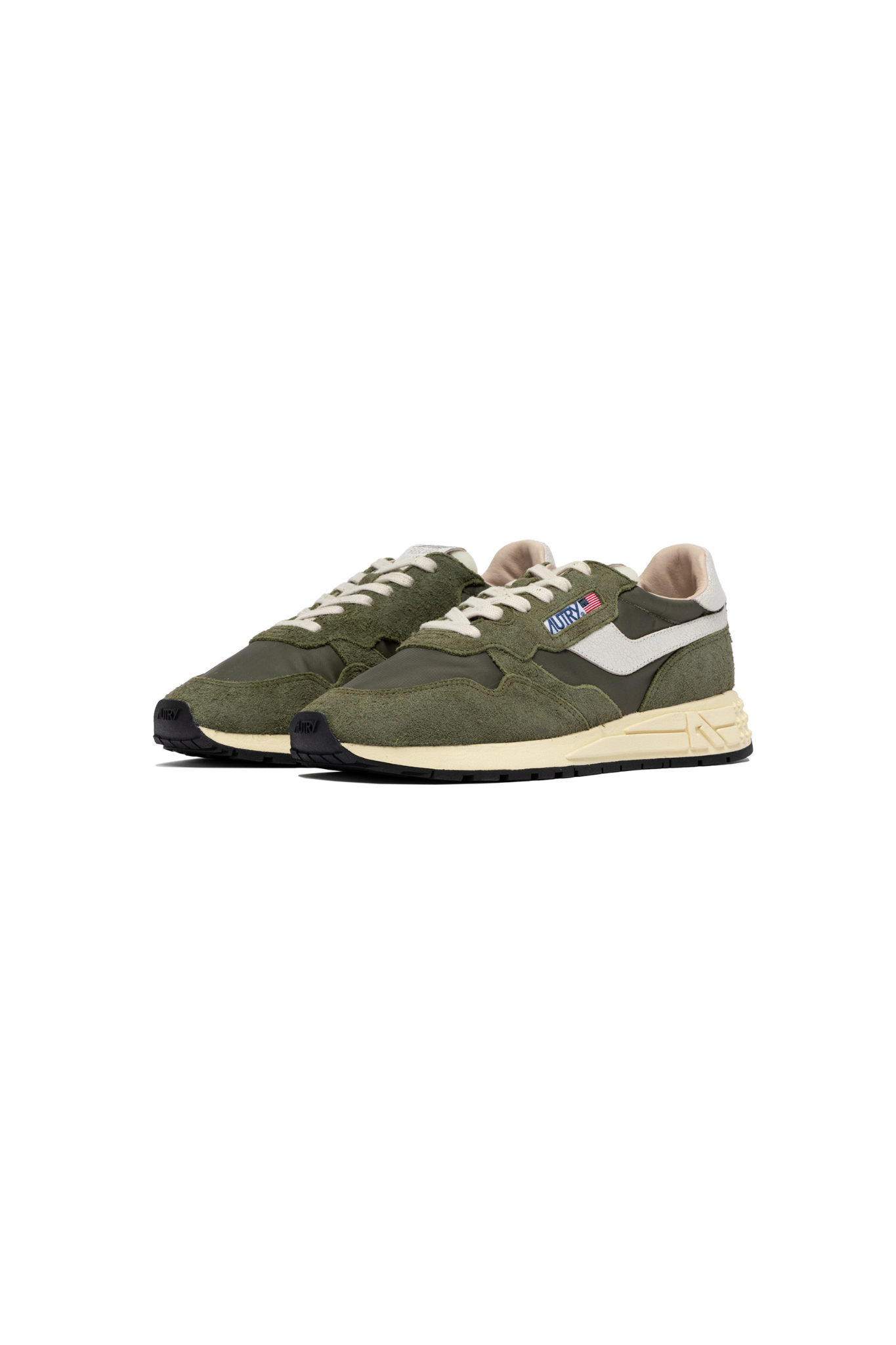 WWLM-NC37 - REELWIND LOW MEN SNEAKERS - NYON/CRACK WHITE/SAGE