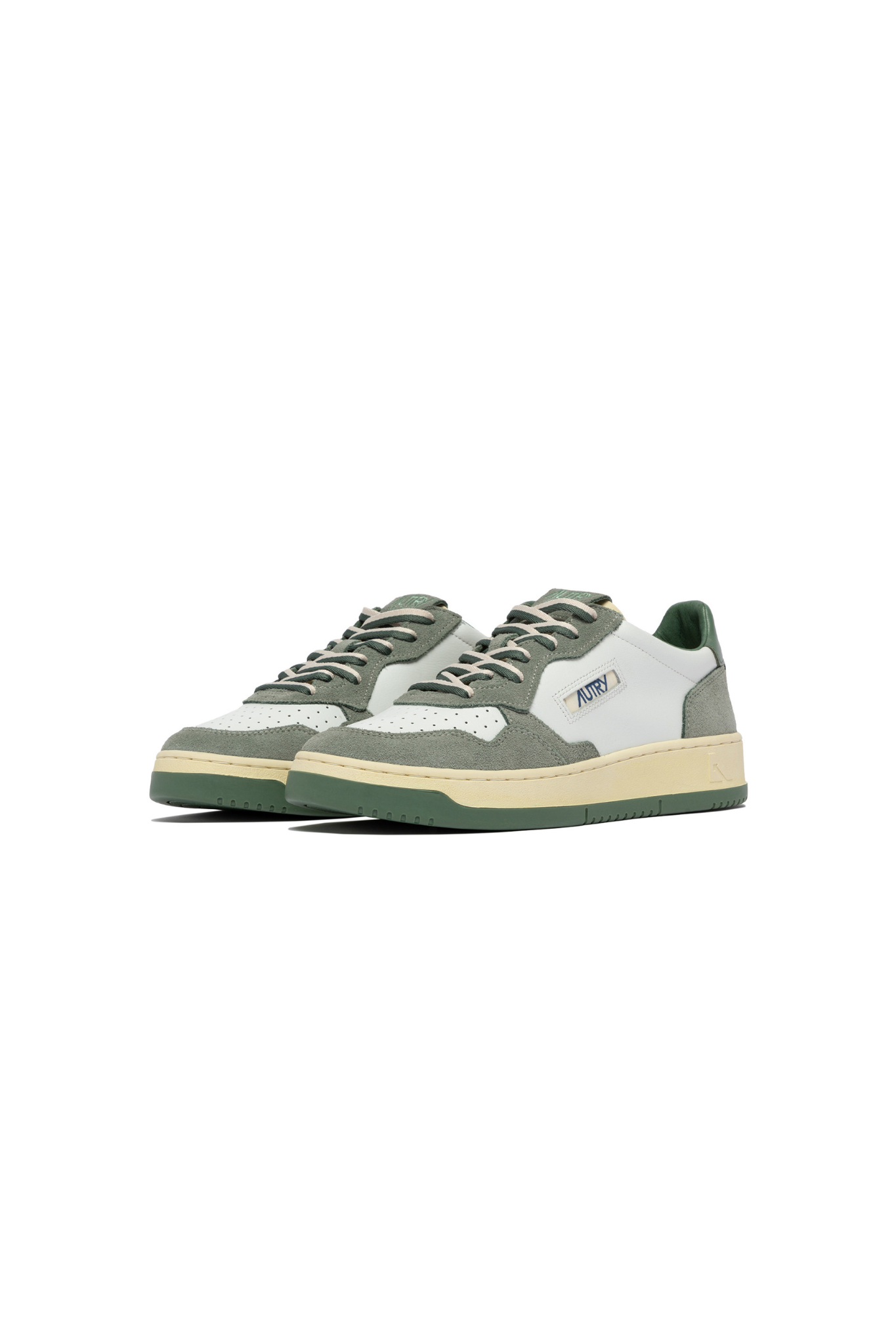 AULM-BW02 - MEDALIST LOW MEN SNEAKERS - LEA/SUEBIC WHT/MILIT