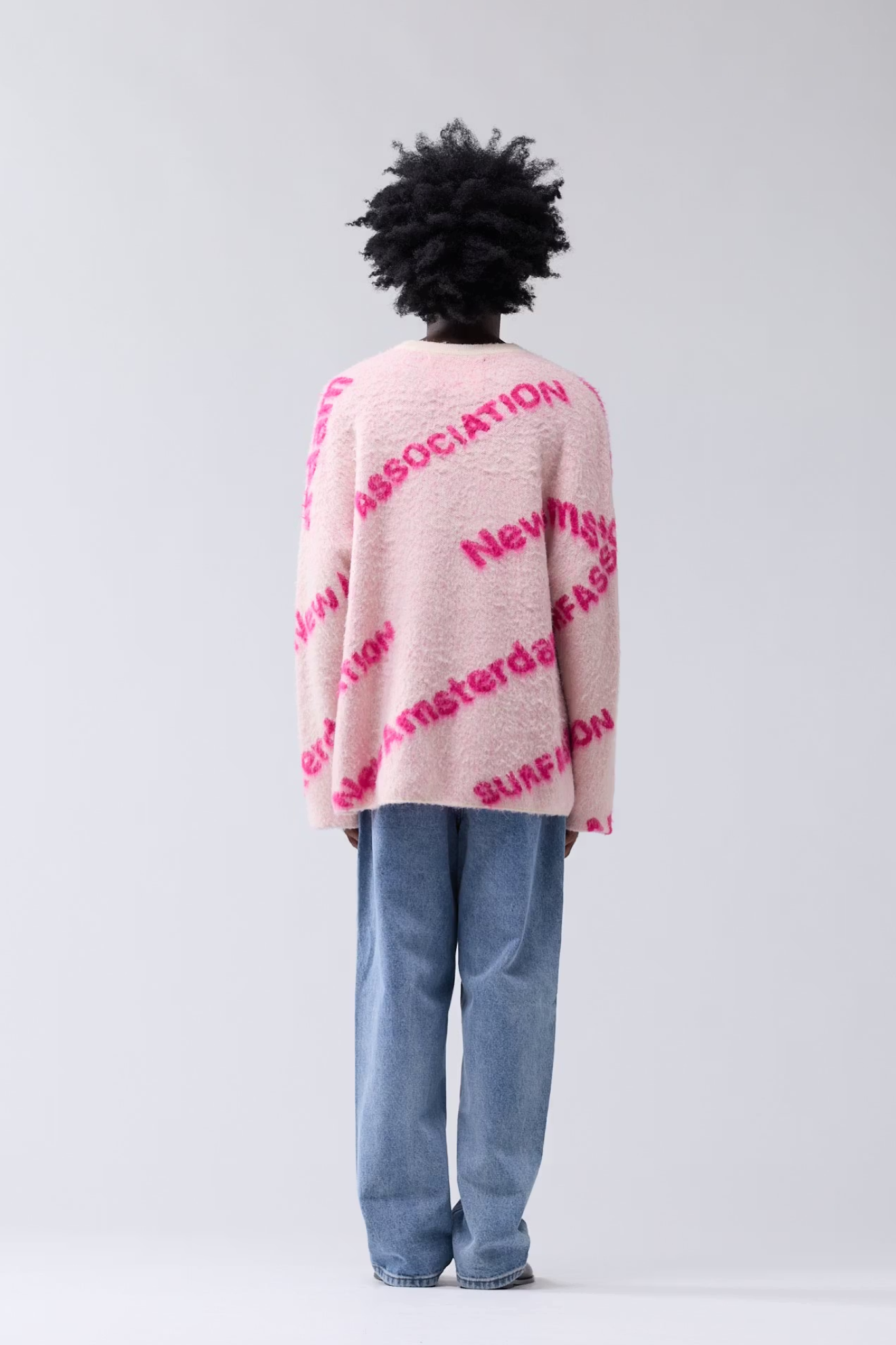 JACQUARD KNIT - ECRU/MAGENTA