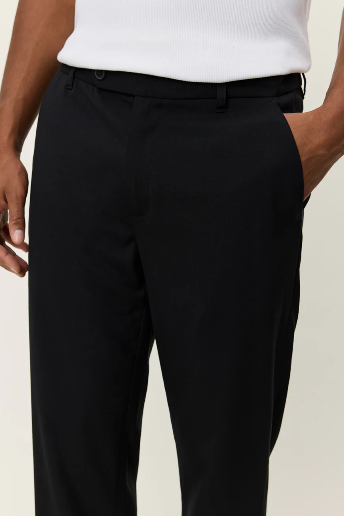 COMO LIGHT TWILL PANTS - BLACK