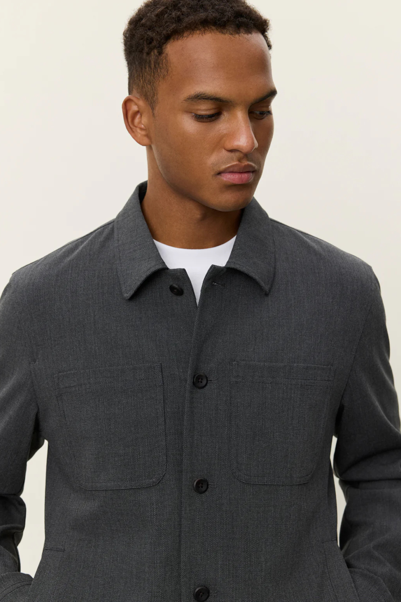 MARSEILLE TEXTURED JACKET - DARK GREY MELANGE