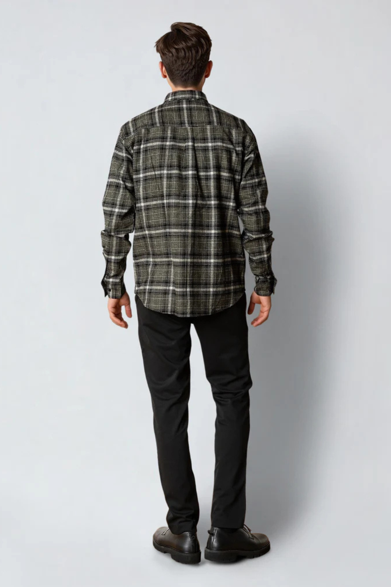 DYLAN CHECKED FLANNEL SHIRT - ARMY/BLACK