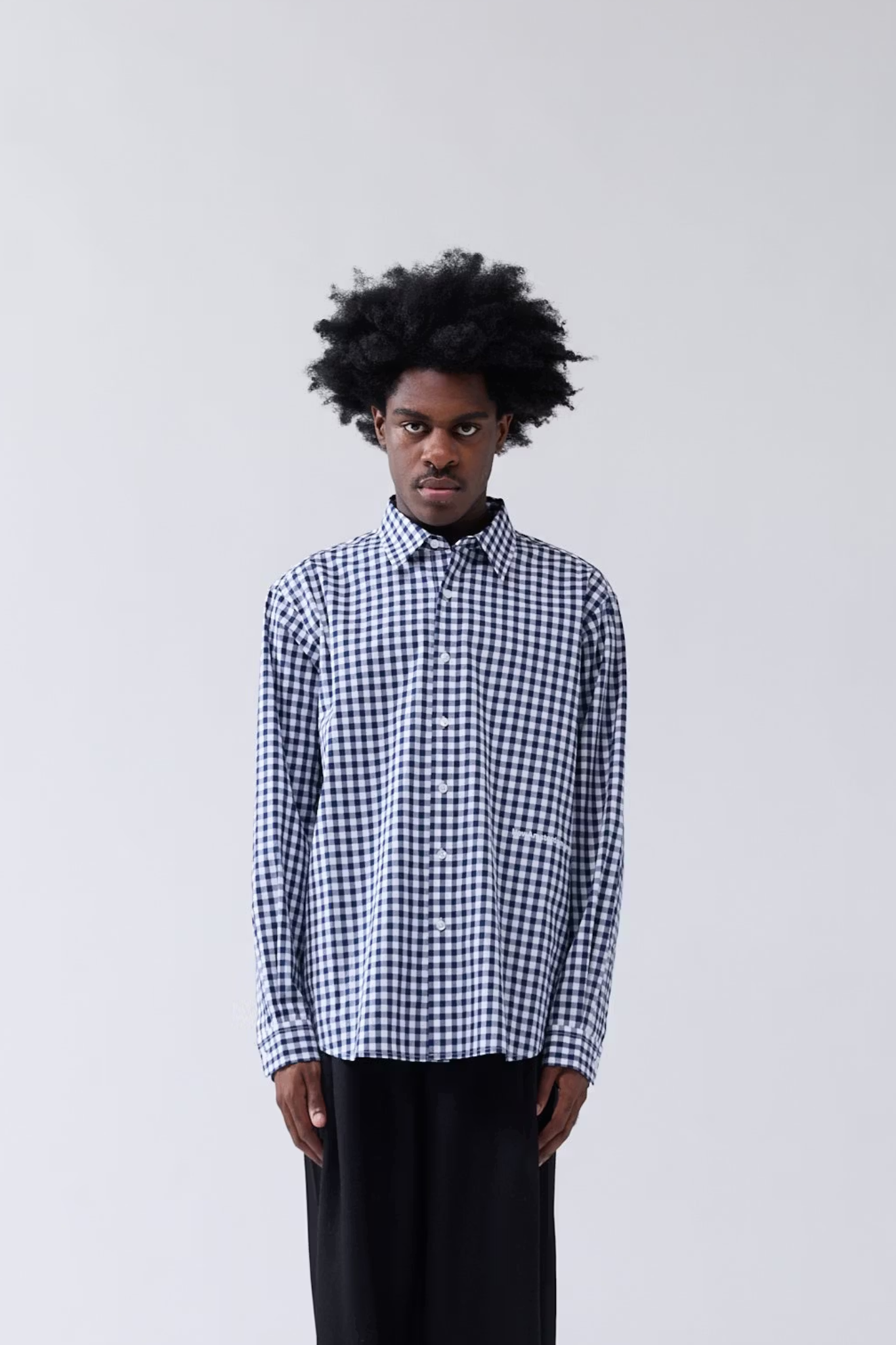 BEACH SHIRT - POPLIN NAVY CHECK