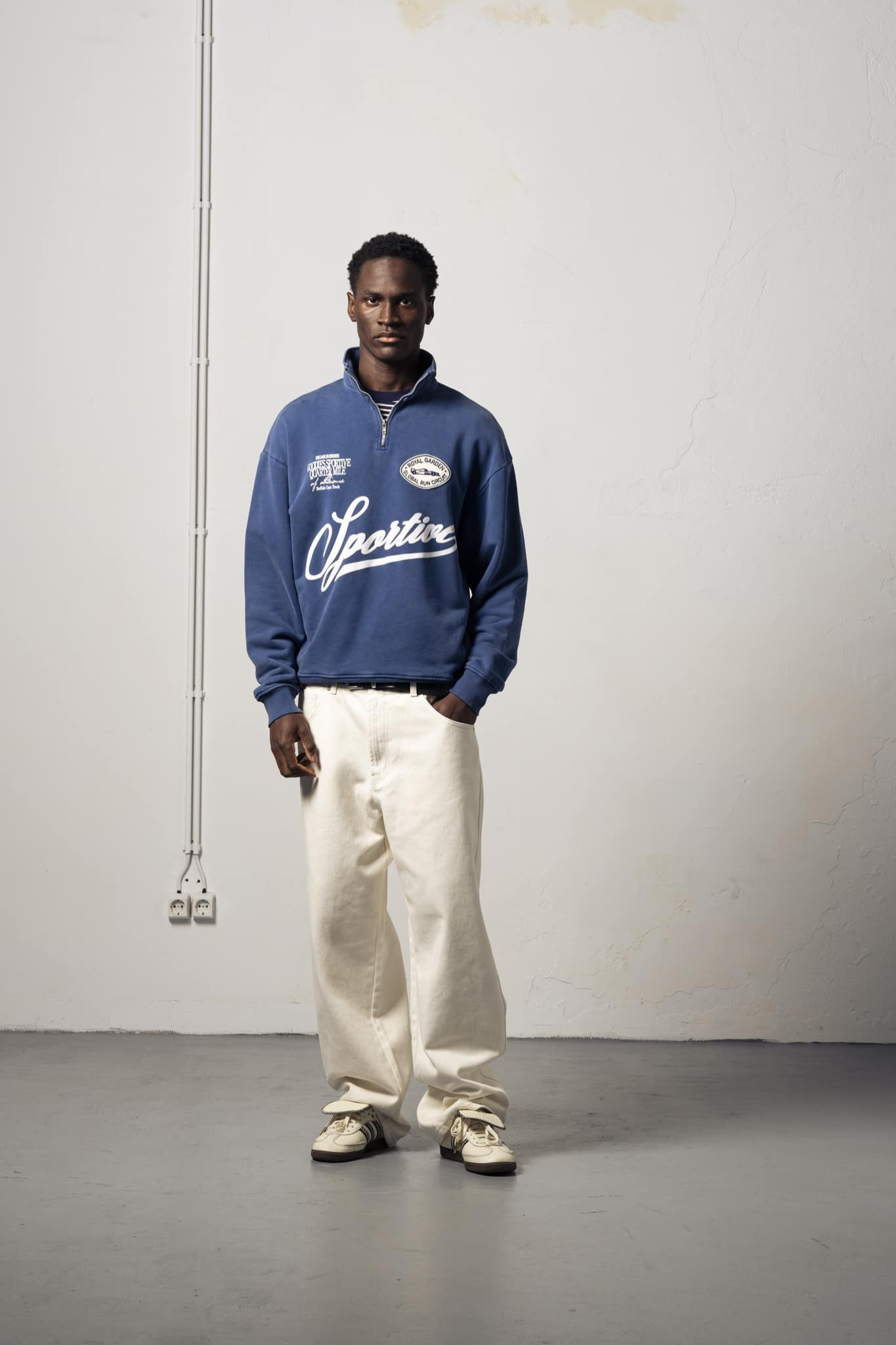 ROYAL GARDEN HALFZIPPER SWEATER - BLUE FADEOUT