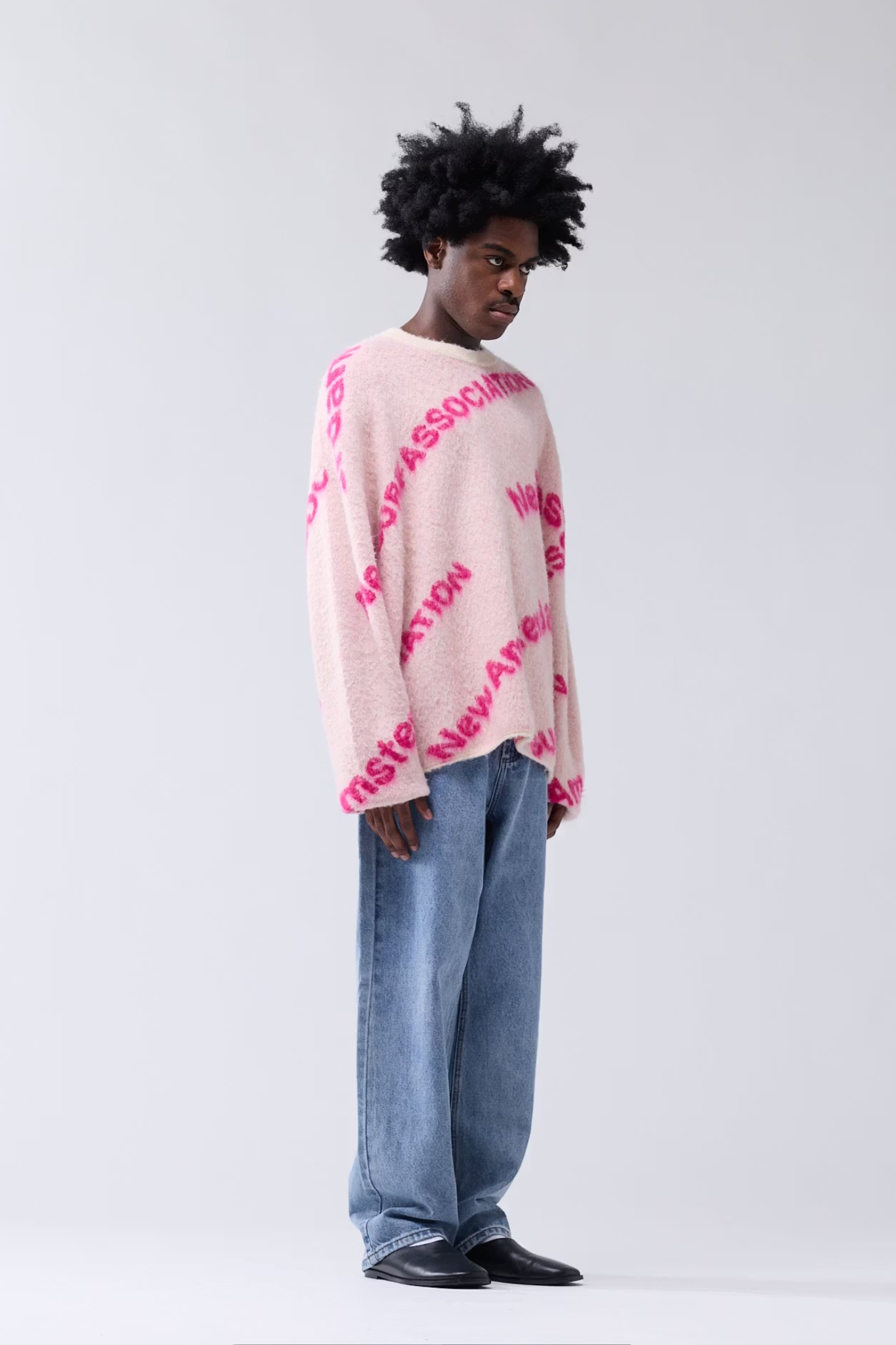 JACQUARD KNIT - ECRU/MAGENTA
