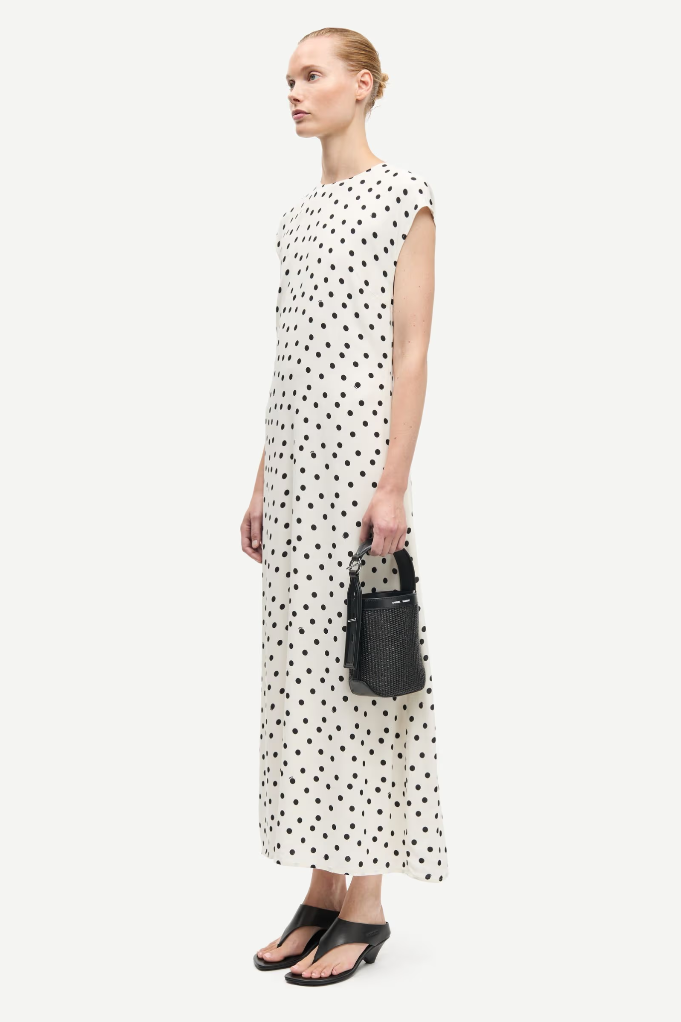 POPPY DRESS - DRIFTING DOTS EGRET