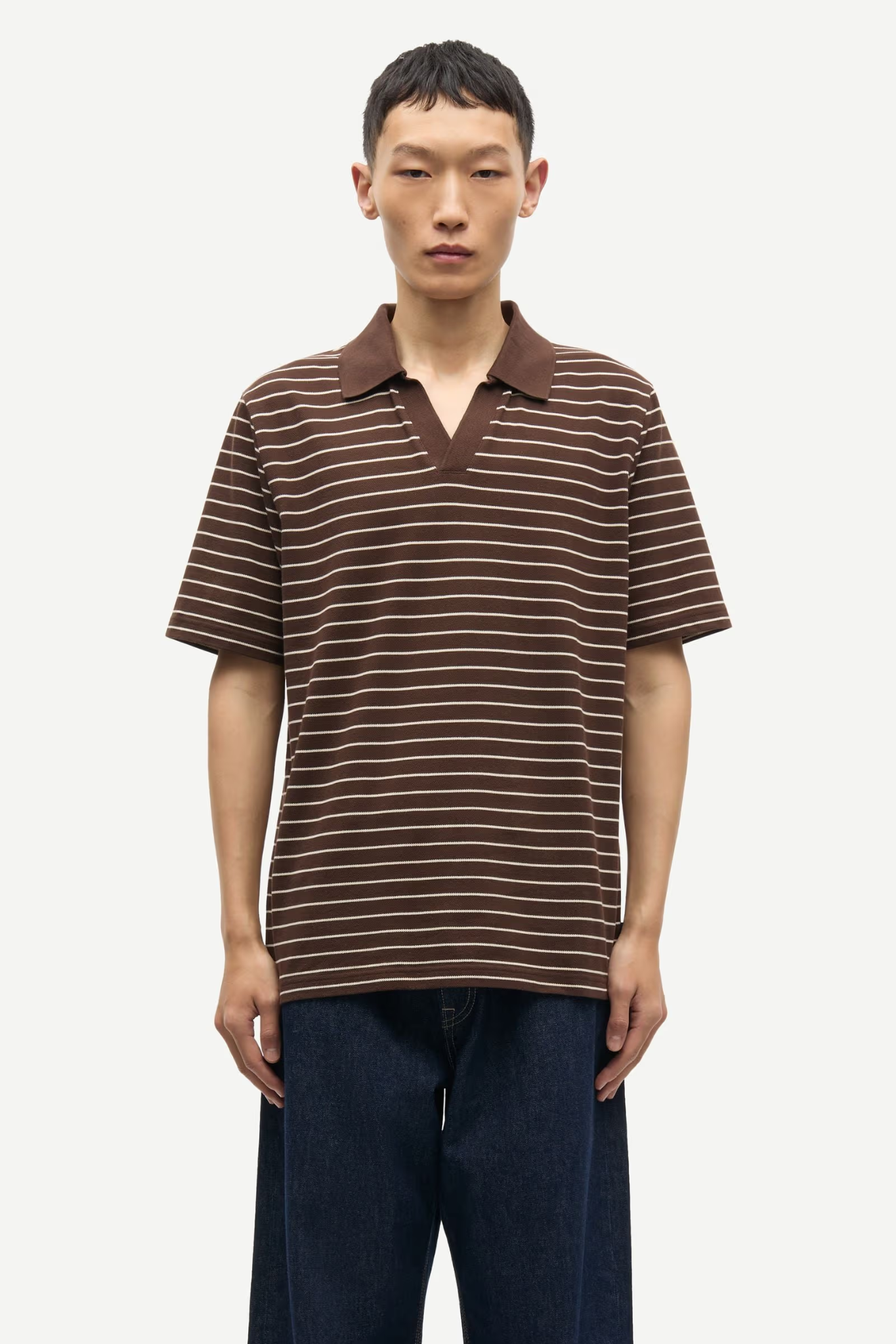 MAC V - NECK POLO - COFFEE BROWN ST