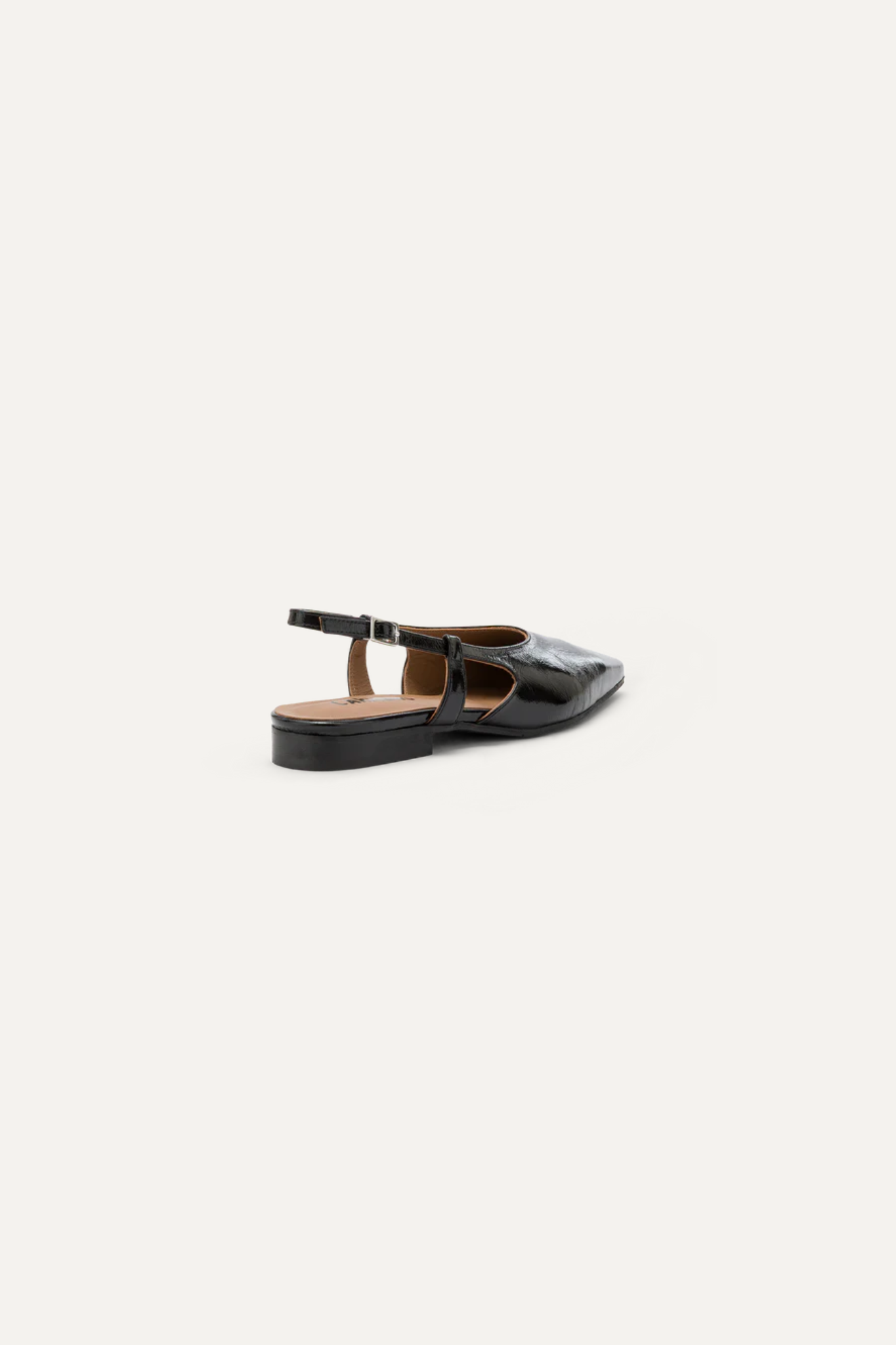 Carmens jane plain flat shoes in nero black. Back view
