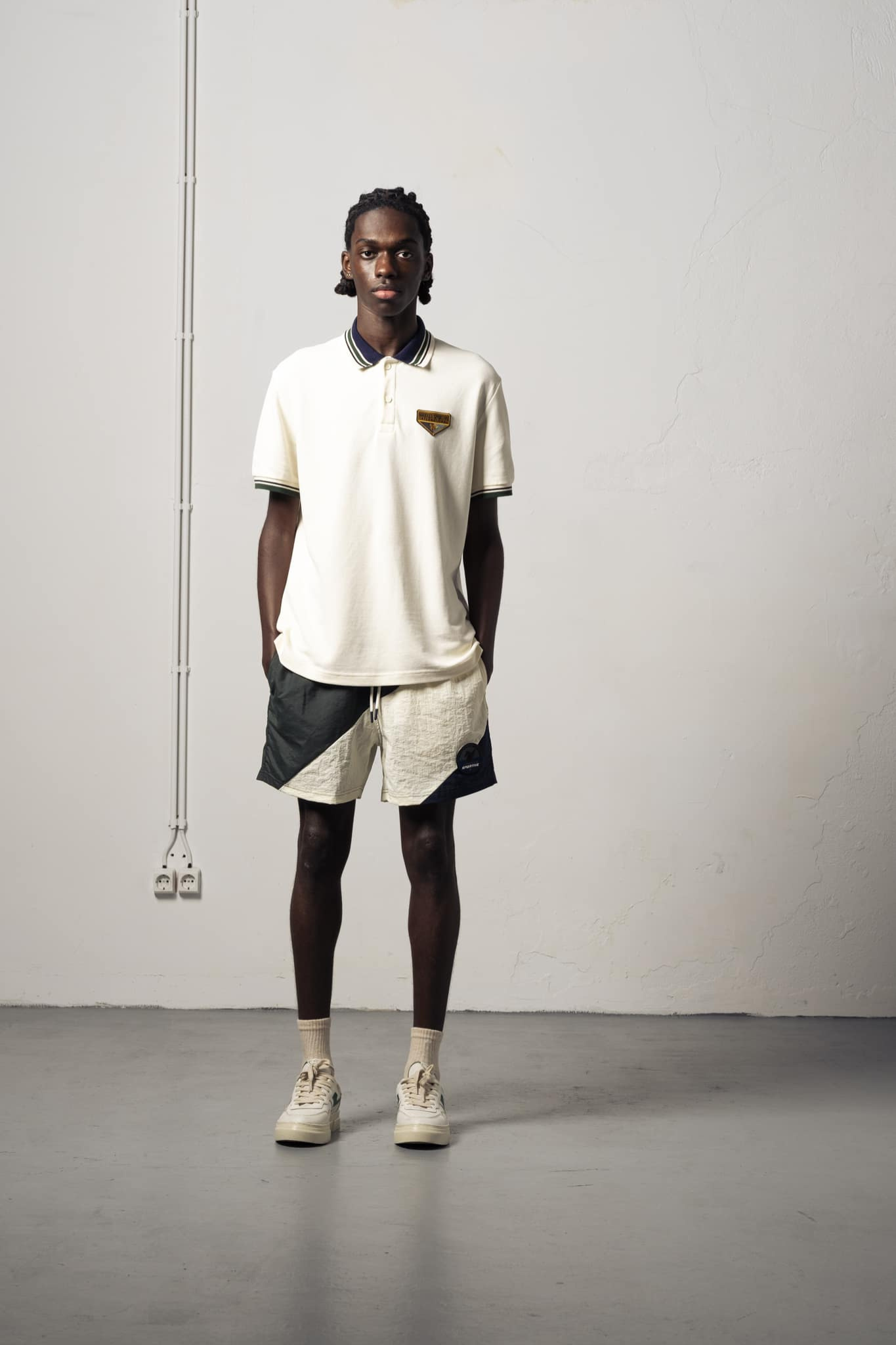 BOAT MASTER PREMIUM POLO SHIRT - ECRU/NAVY