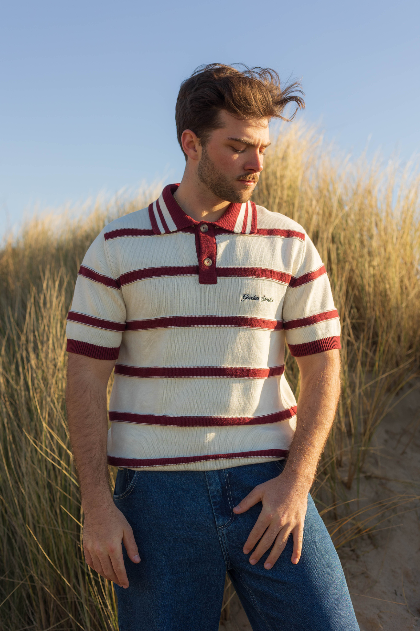 RED PLUM POLO SHIRT - BURGUNDY/ECRU