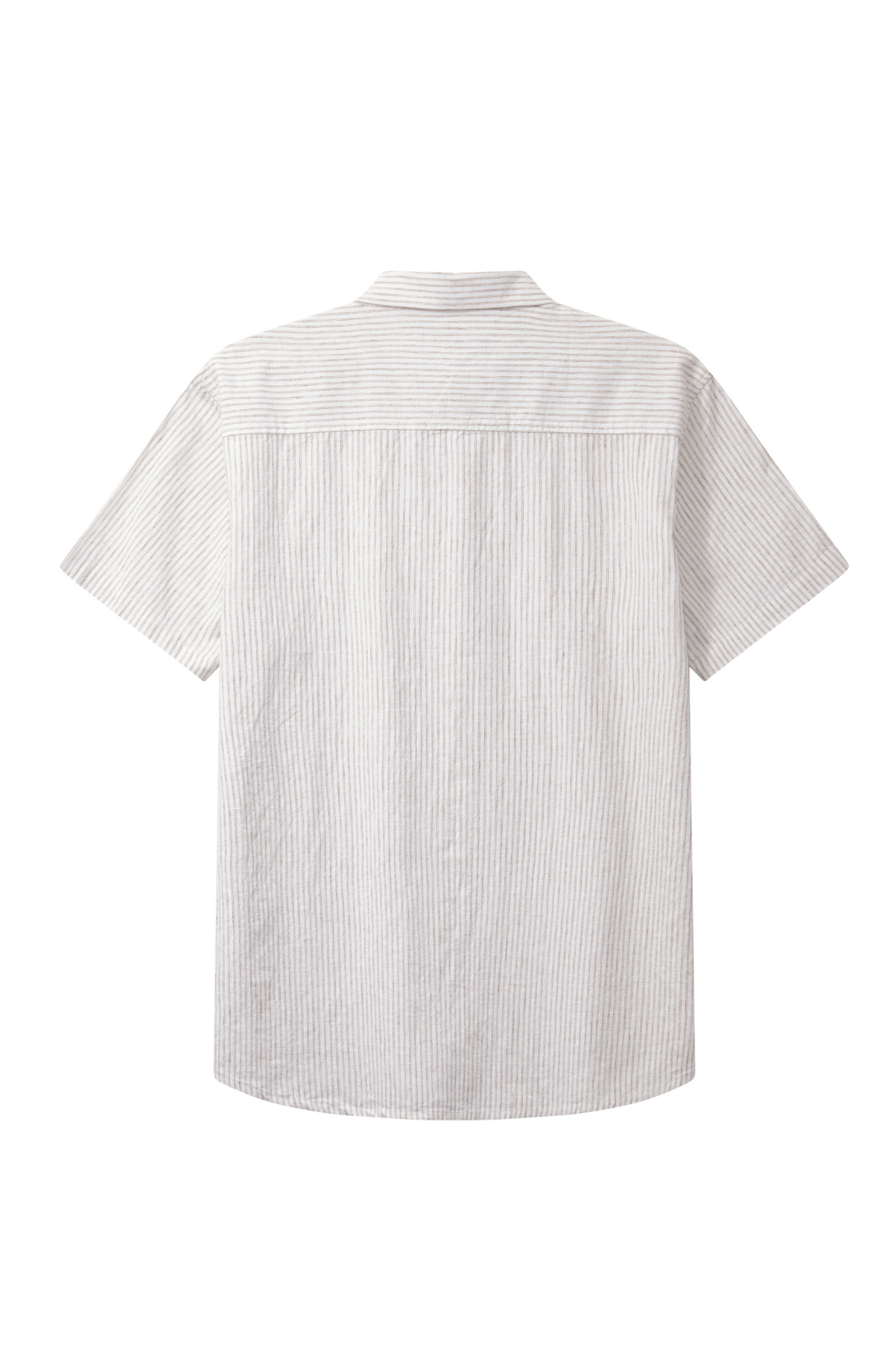 LUCA STRIPED S/S SHIRT - WHITE/SHITAKE