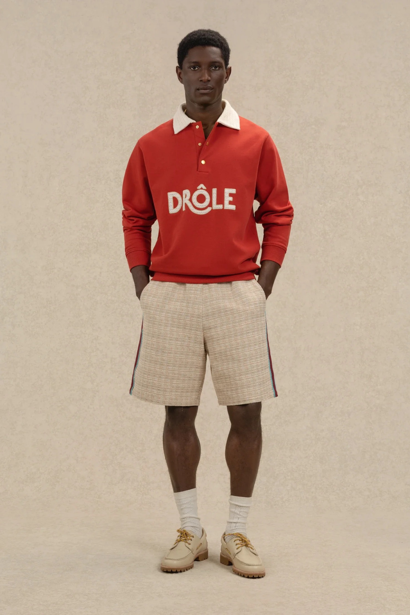 POLO DRÔLE COL CROCHET - DARK RED