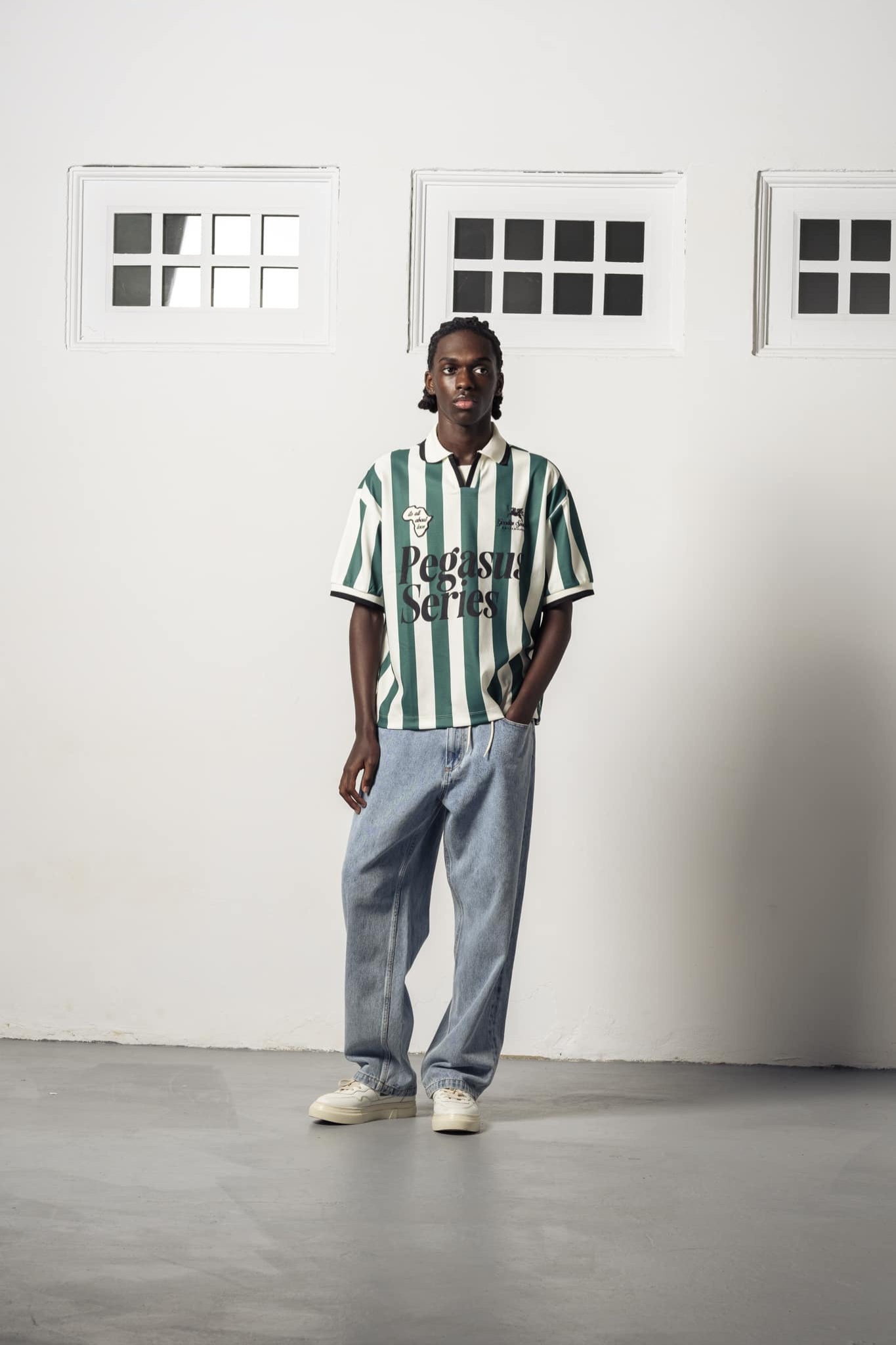 ABOUT LOVE FOOTBALL T-SHIRT - GREEN/ECRU